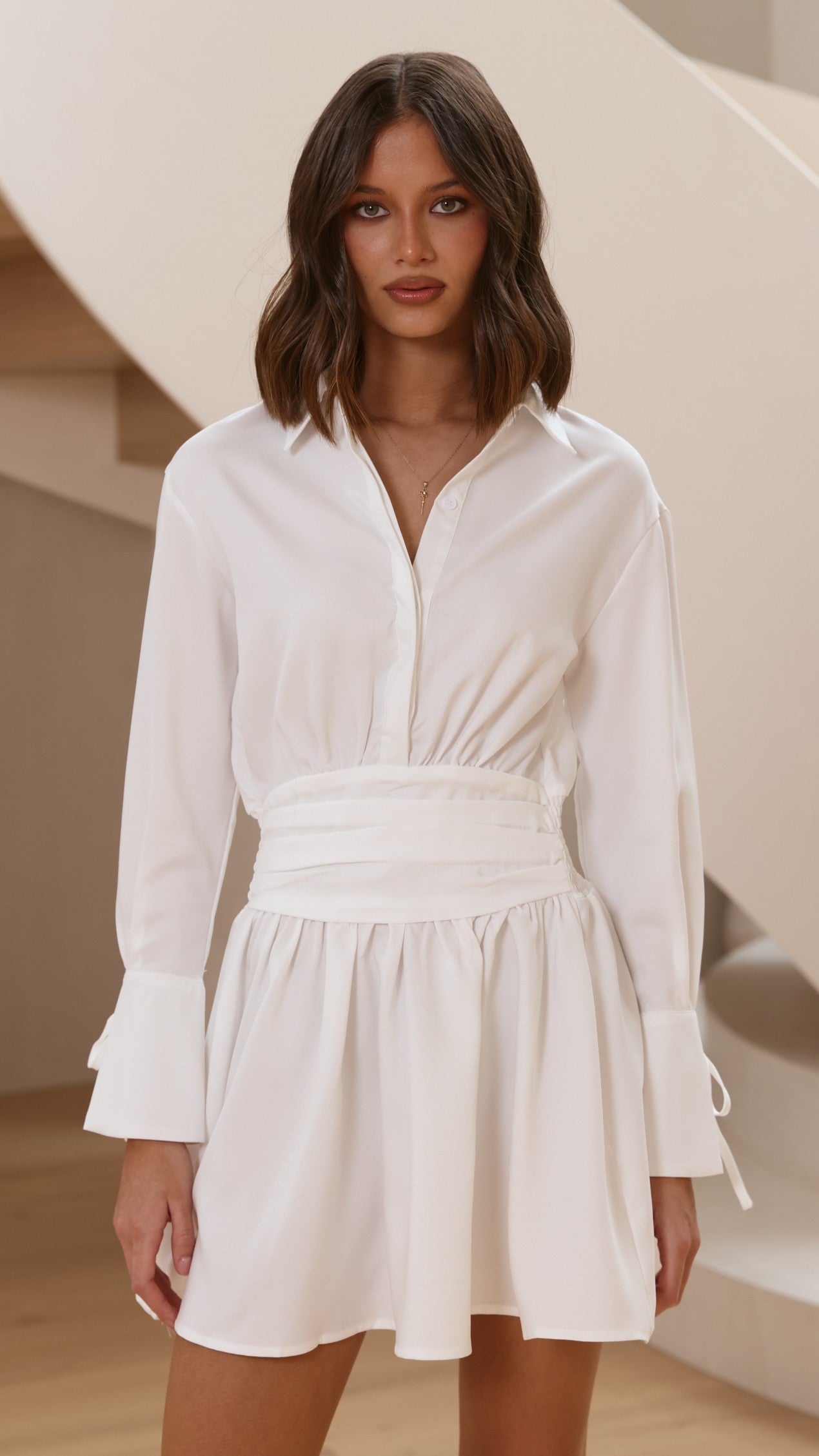 Janessa Mini Dress - White - Billy J