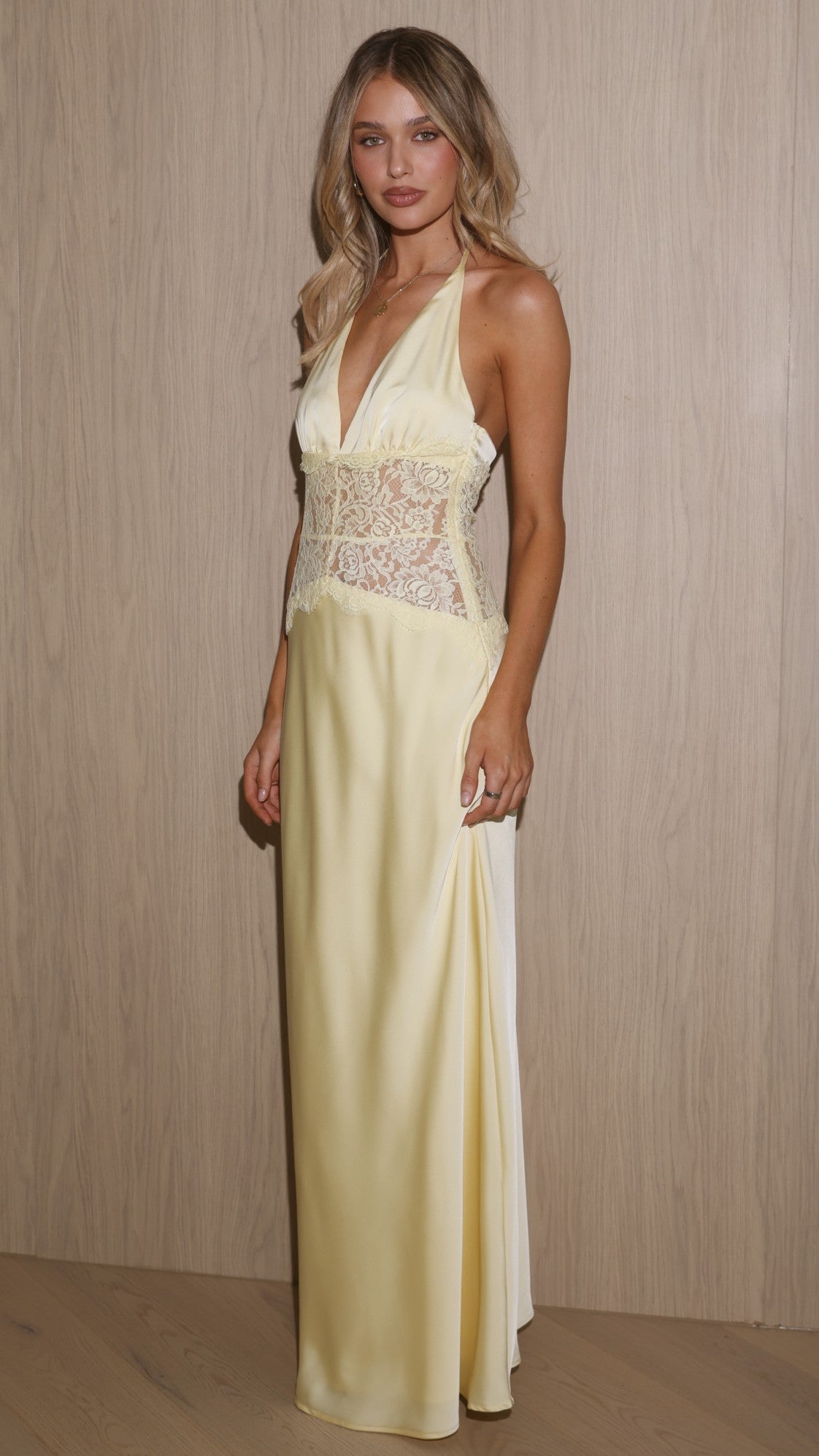 Celia Lace Maxi Dress - Yellow - Billy J