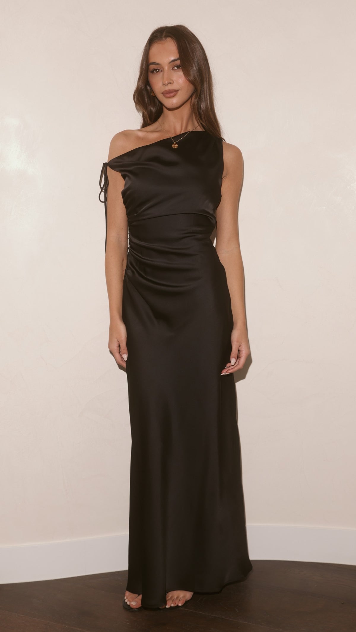 Sabrina One Shoulder Maxi Dress - Black - Billy J