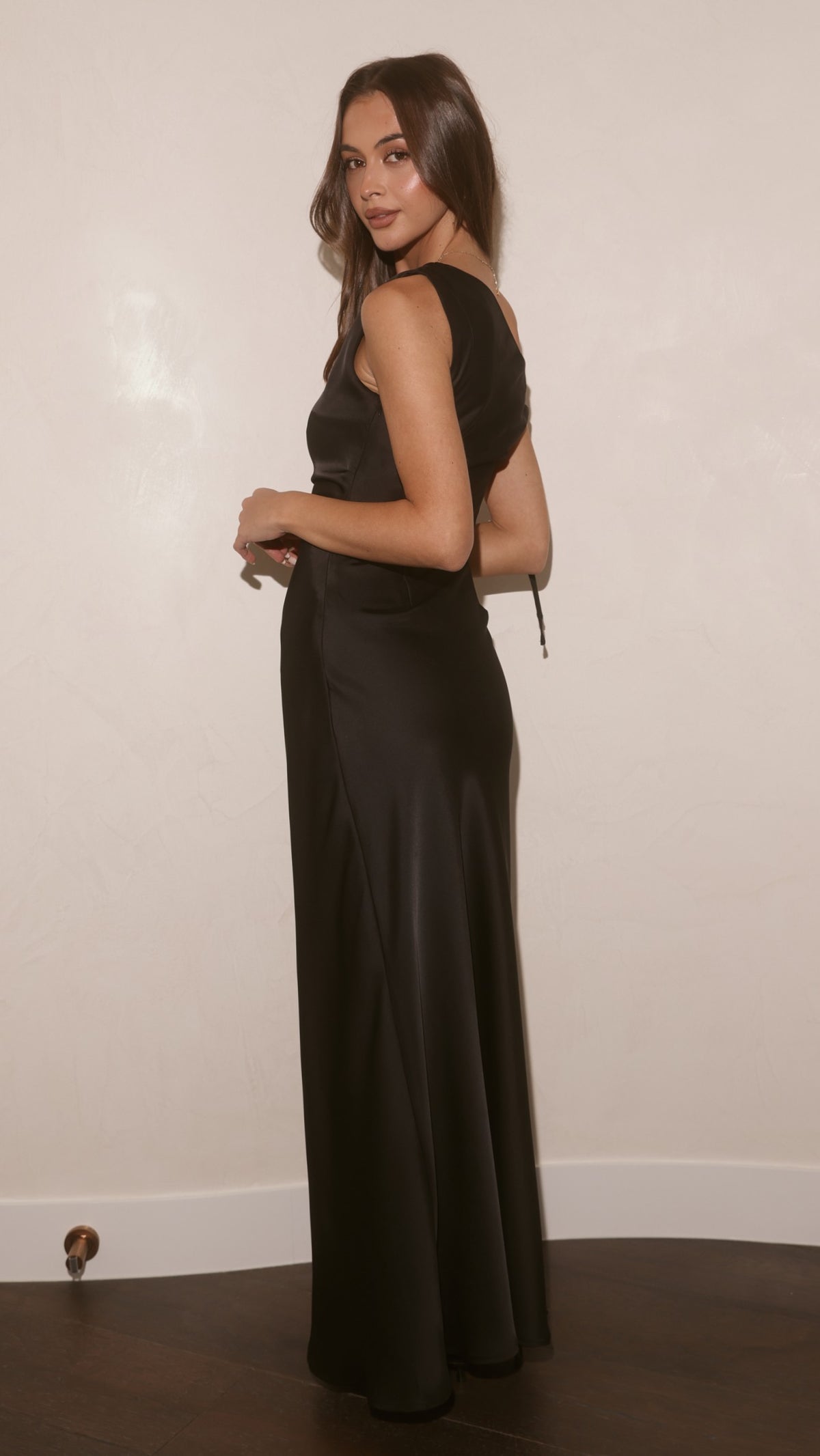 Sabrina One Shoulder Maxi Dress - Black - Billy J