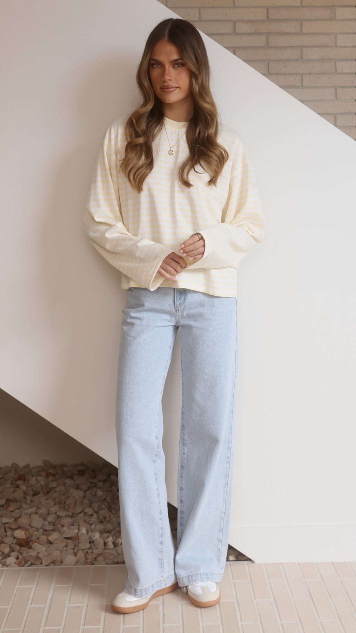 Solana Long Sleeve Top - Yellow Stripe - Billy J