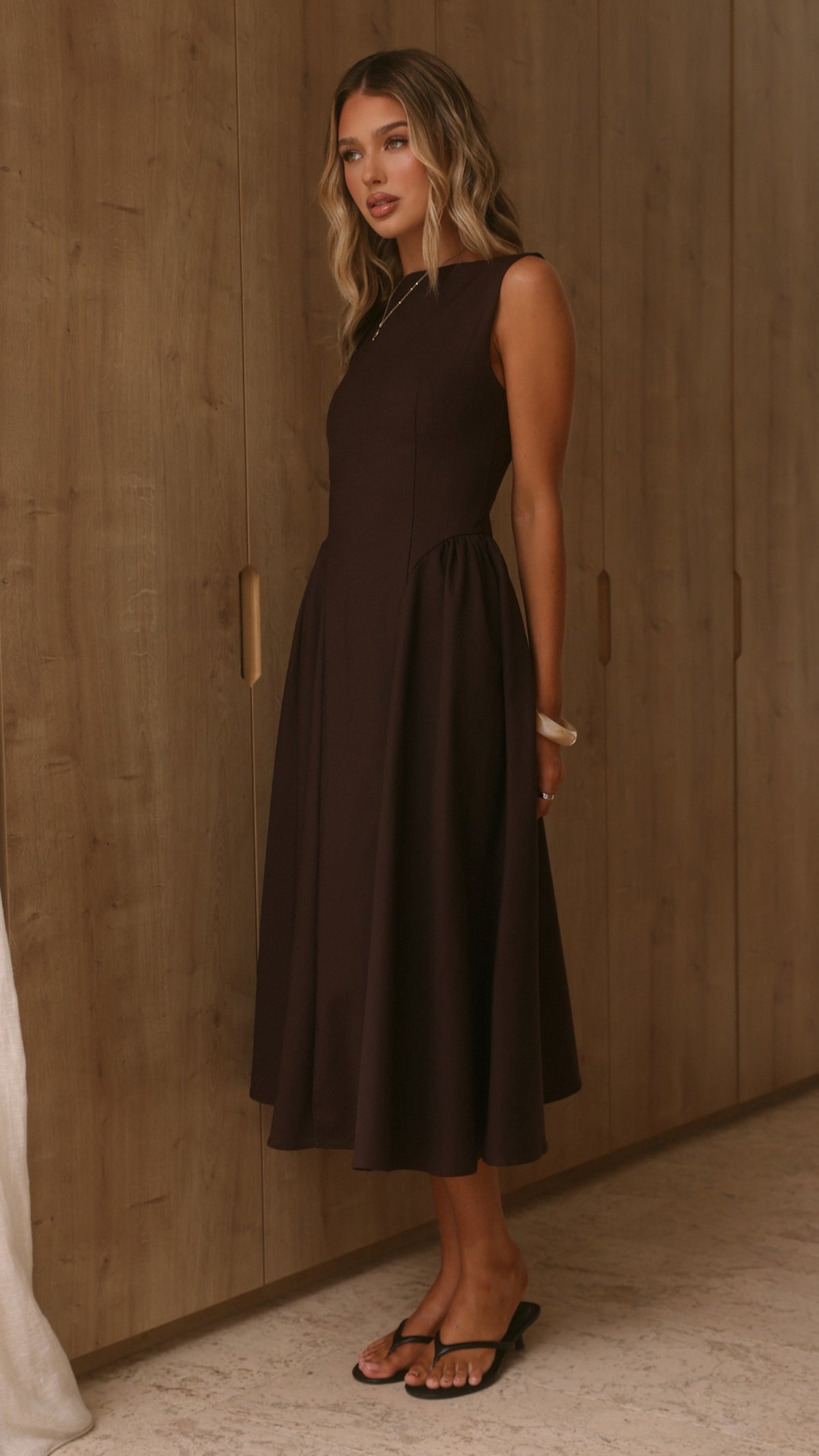Khloe Midi Dress - Chocolate - Billy J