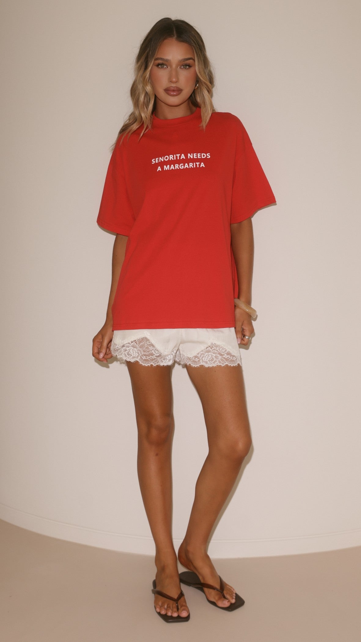 Senorita Margarita Oversized T-Shirt - Red - Billy J