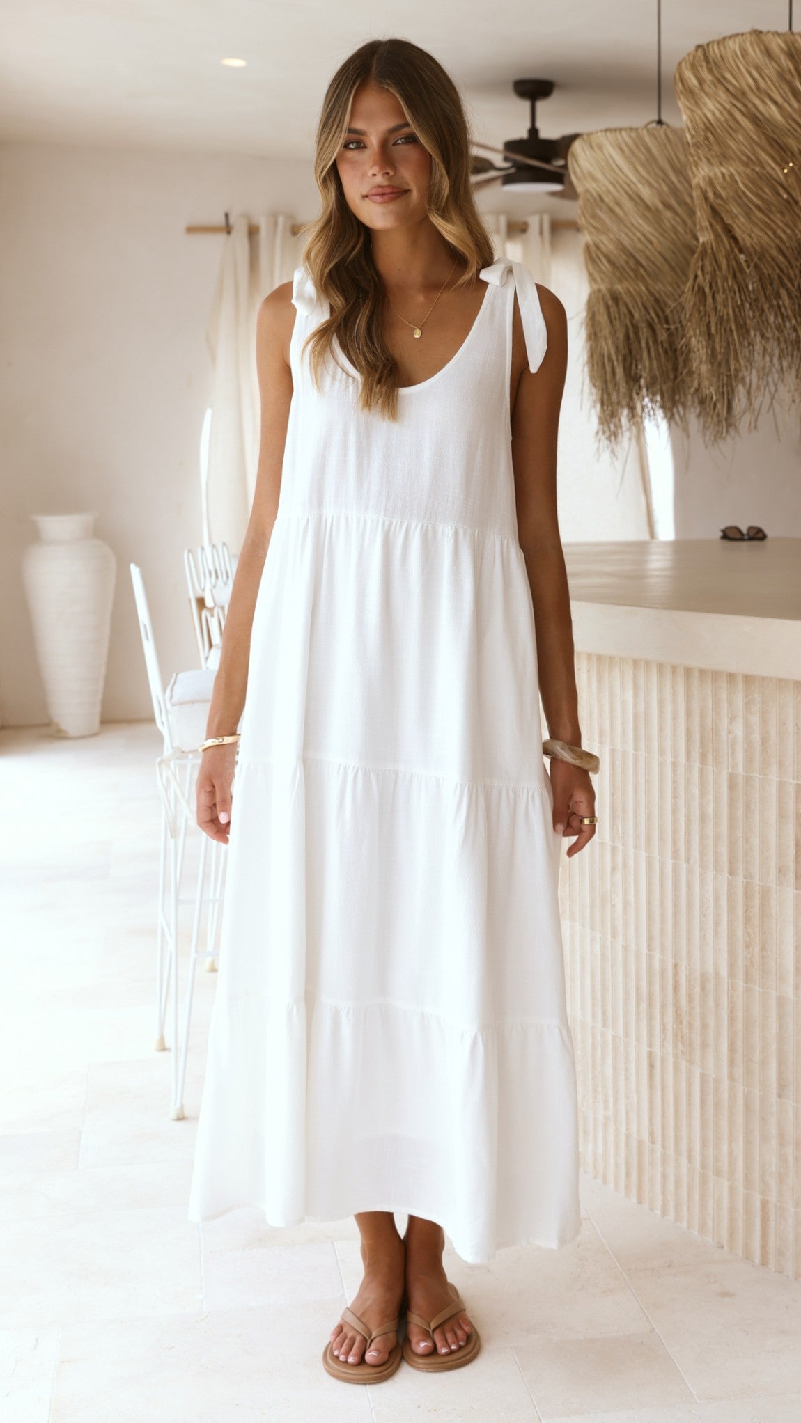 Jaliyah Midi Dress - White - Billy J