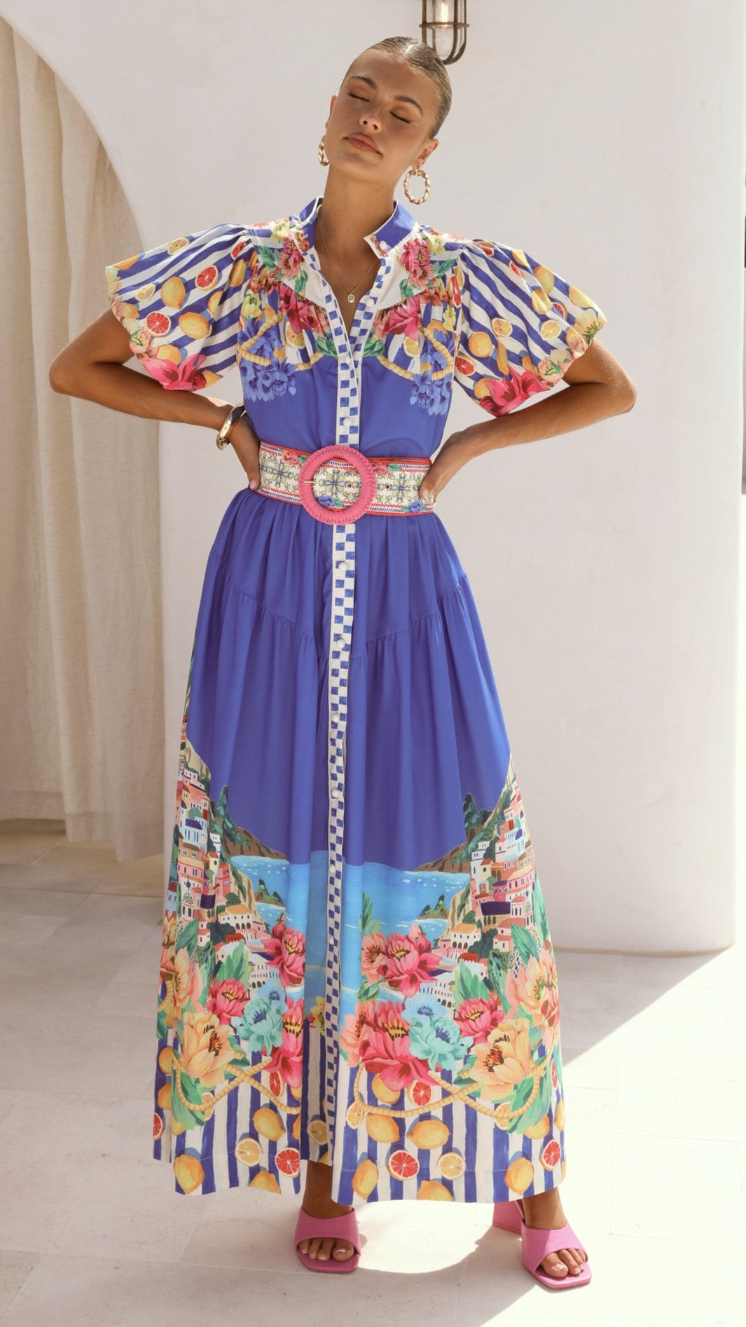 Bloom Maxi Dress - Positano Cobalt - Billy J
