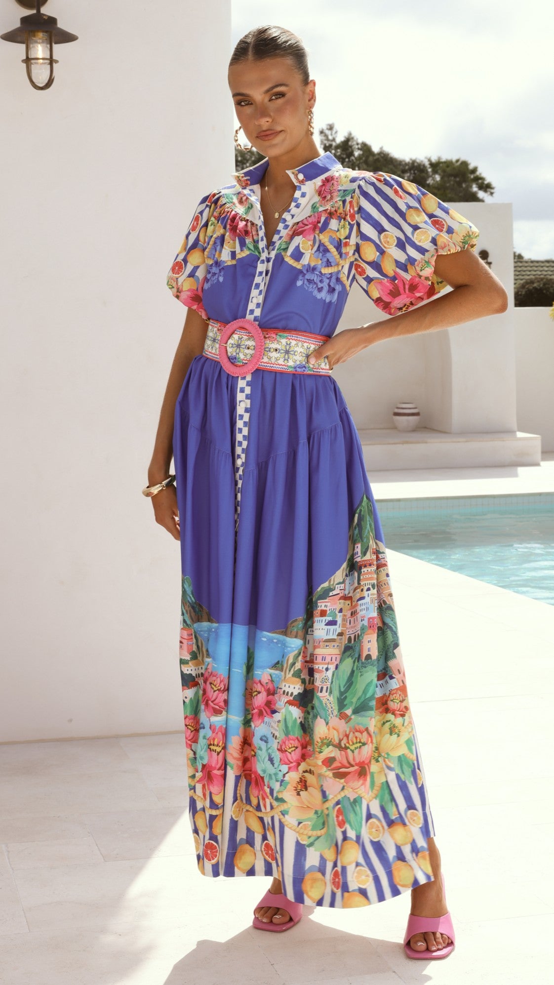 Bloom Maxi Dress - Positano Cobalt - Billy J