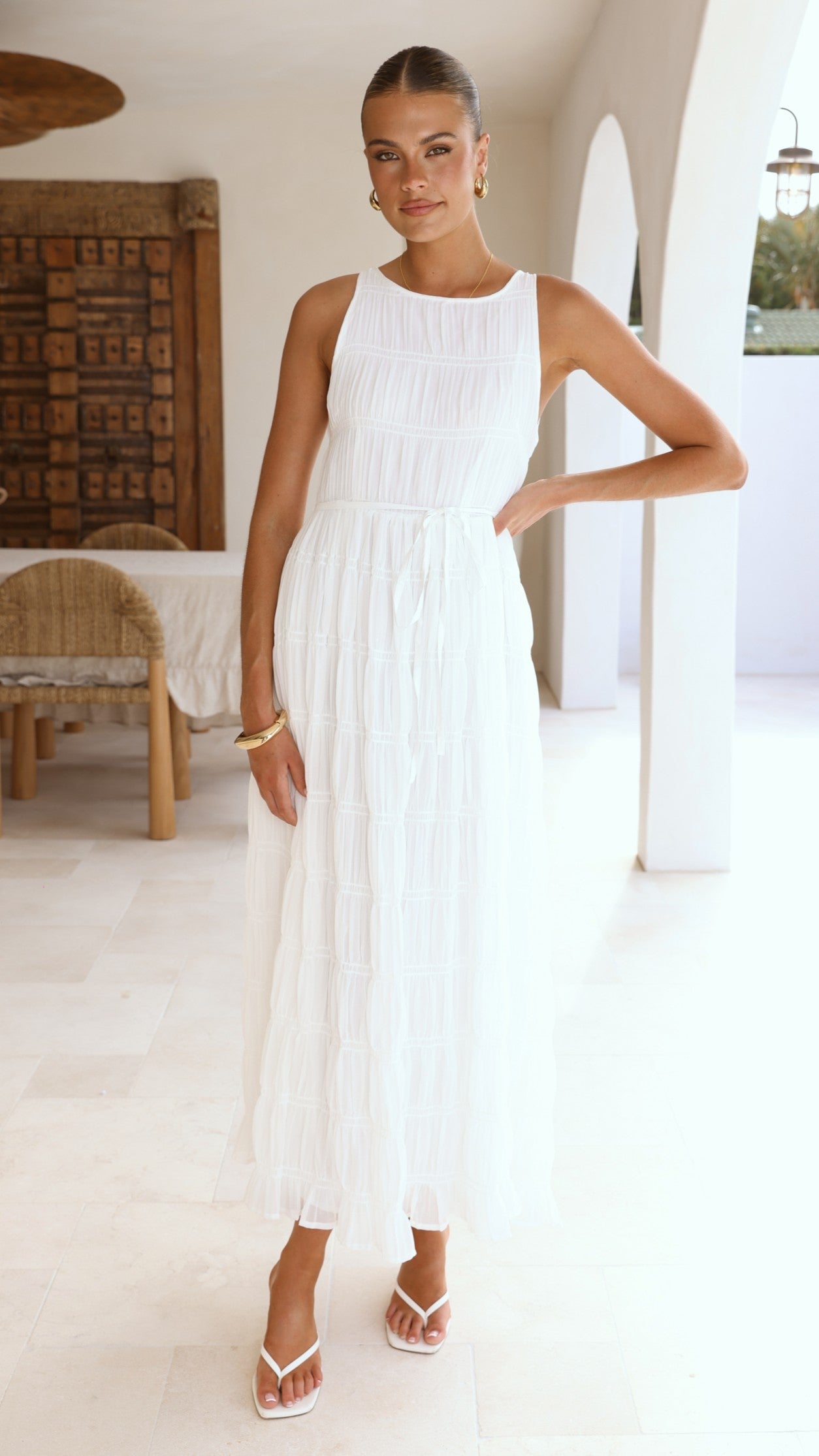 Lassie Maxi Dress - White - Billy J