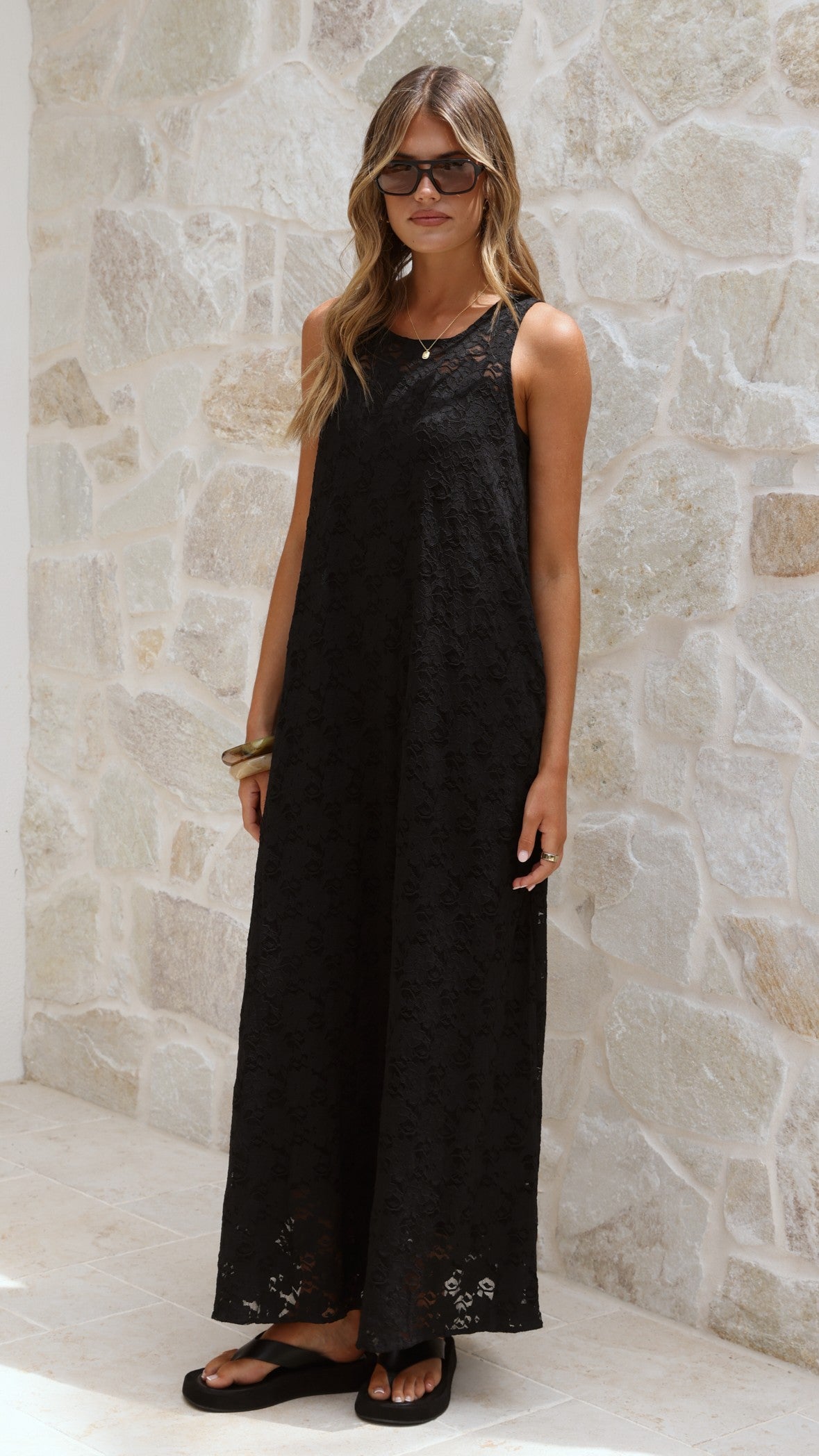 Cerelia Maxi Dress - Black Lace - Billy J
