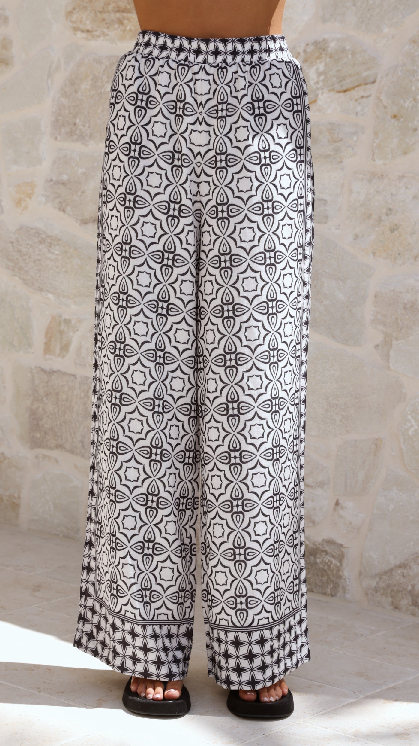 Ollie Pants - Black / White Print - Billy J