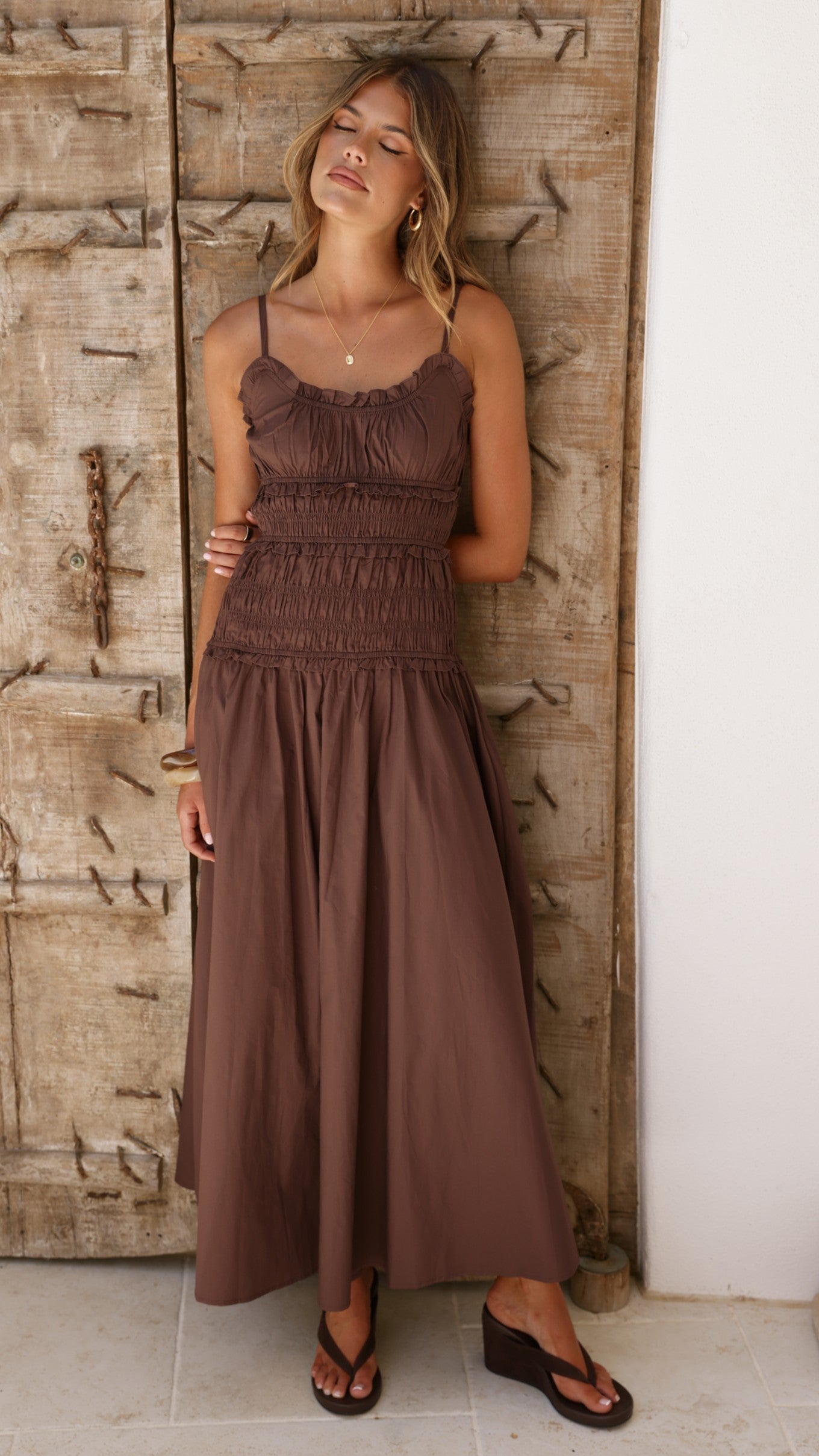 Vida Maxi Dress - Brown - Billy J