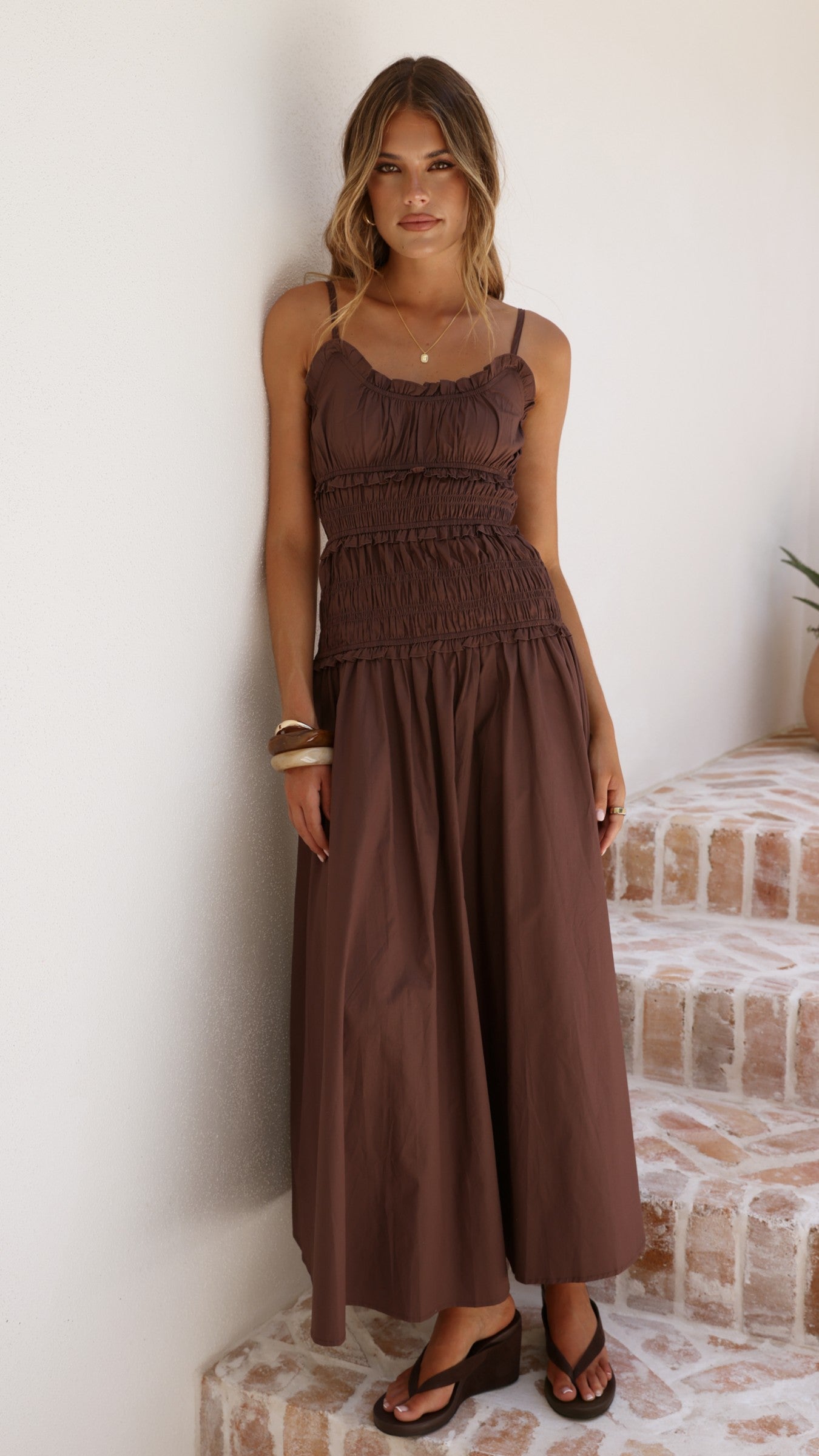 Vida Maxi Dress - Brown - Billy J