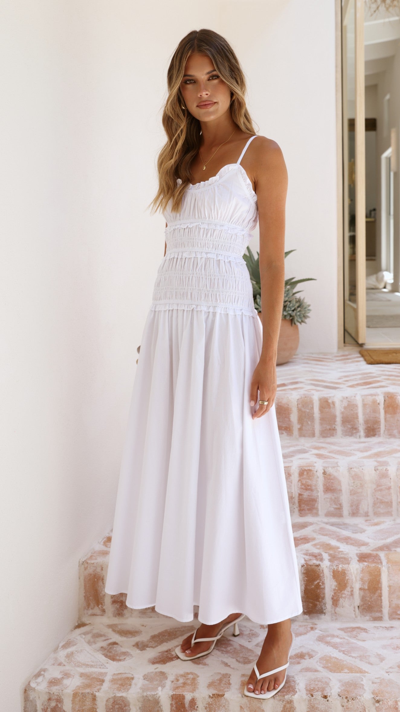Vida Maxi Dress - White - Billy J