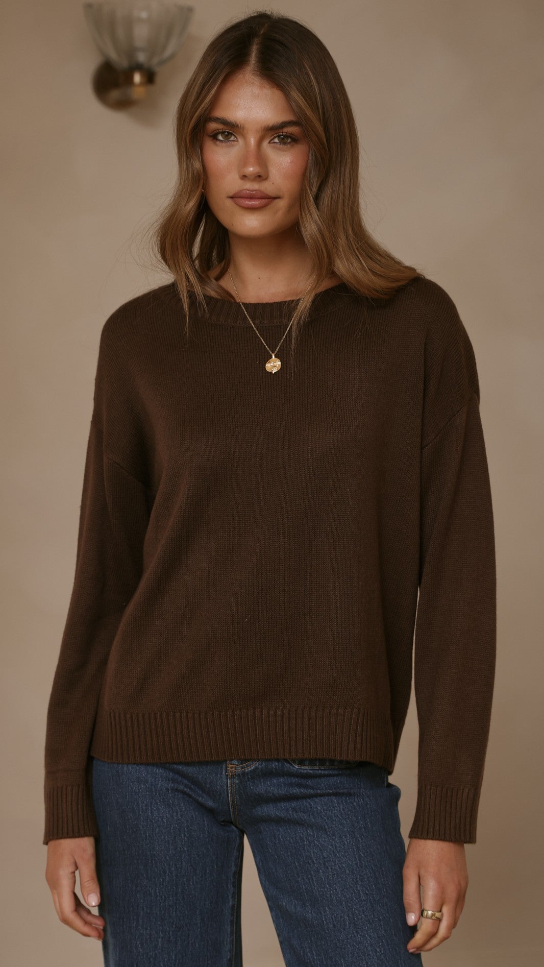 Victoria Long Sleeve Top - Chocolate - Billy J