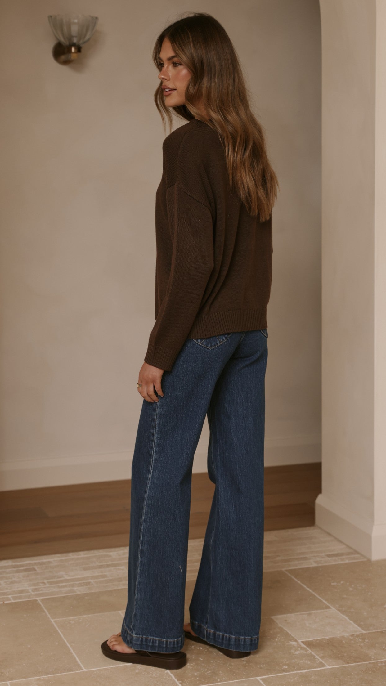 Victoria Long Sleeve Top - Chocolate - Billy J