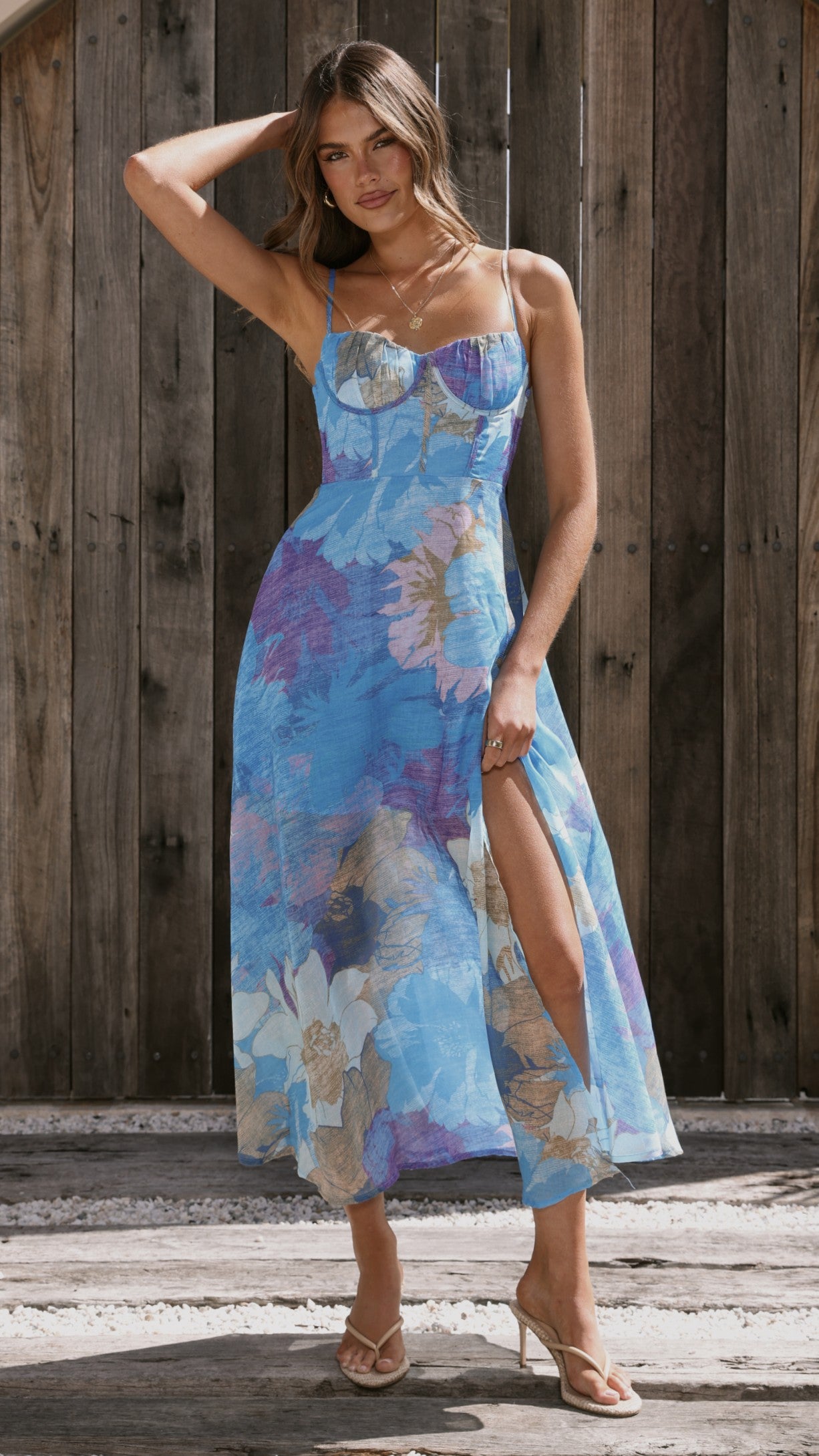 Rahima Maxi Dress - Blue Floral - Billy J