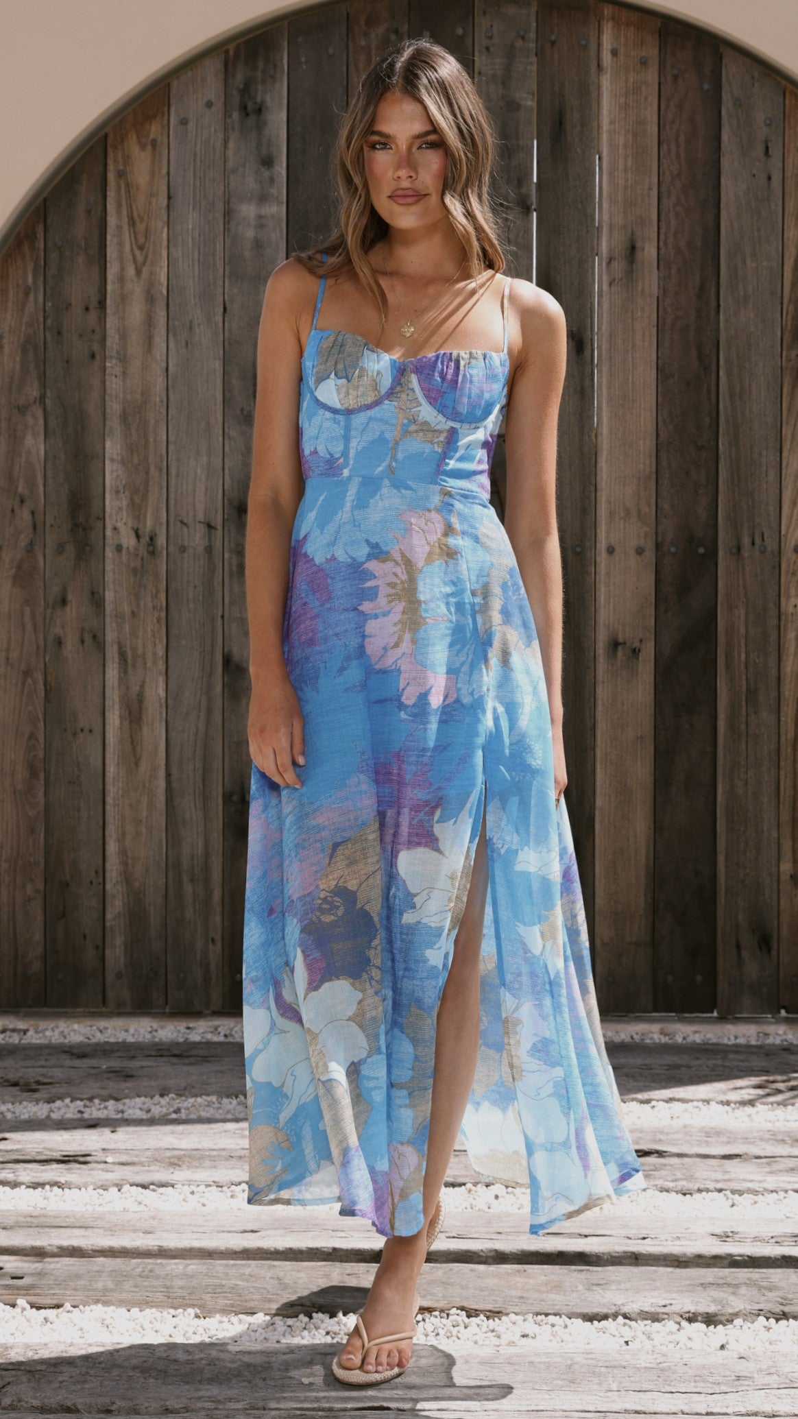 Rahima Maxi Dress - Blue Floral - Billy J