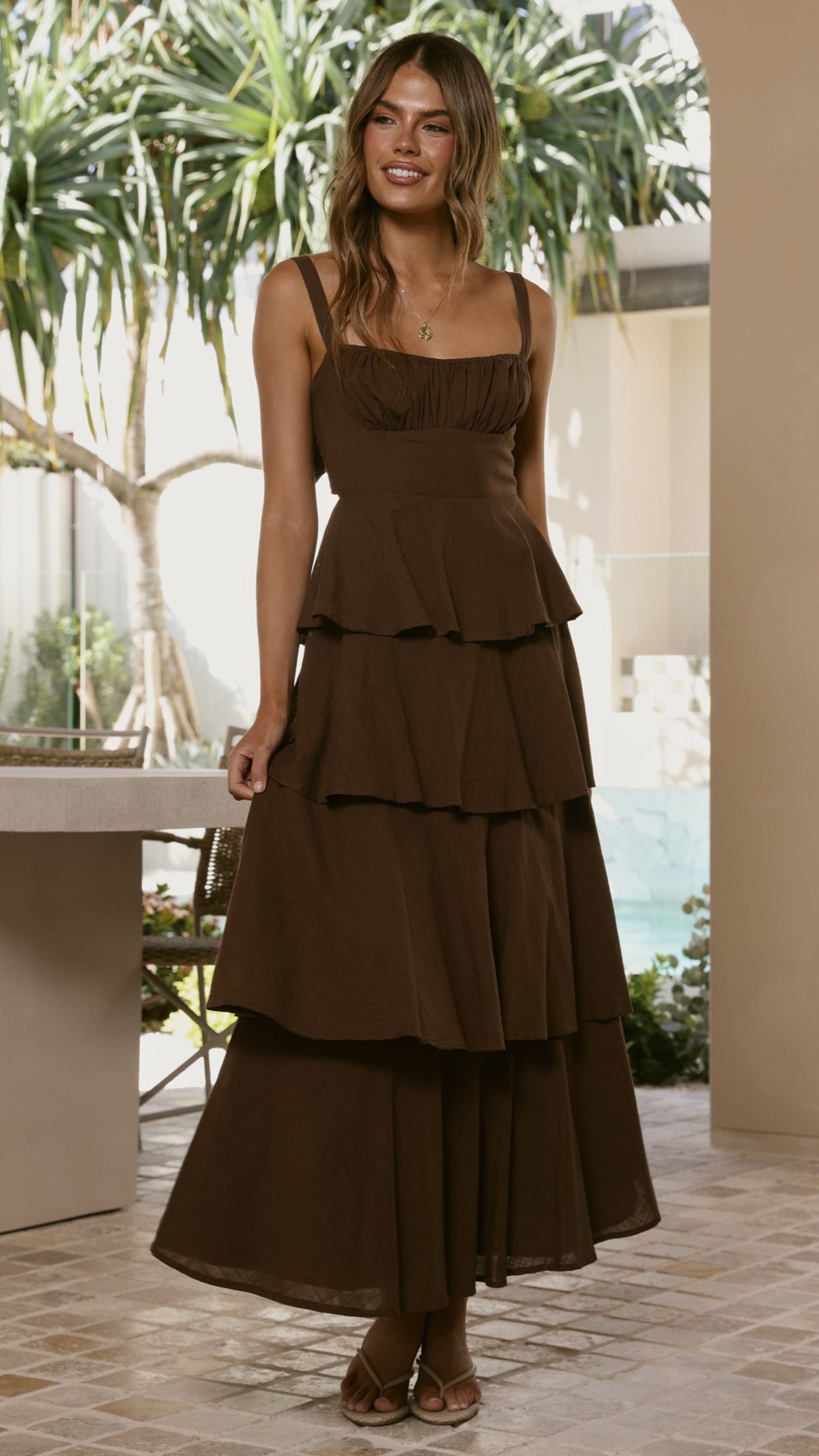 Odilia Maxi Dress - Chocolate - Billy J