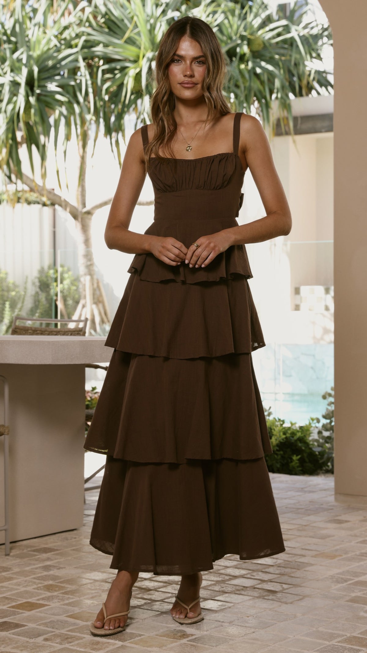 Odilia Maxi Dress - Chocolate - Billy J