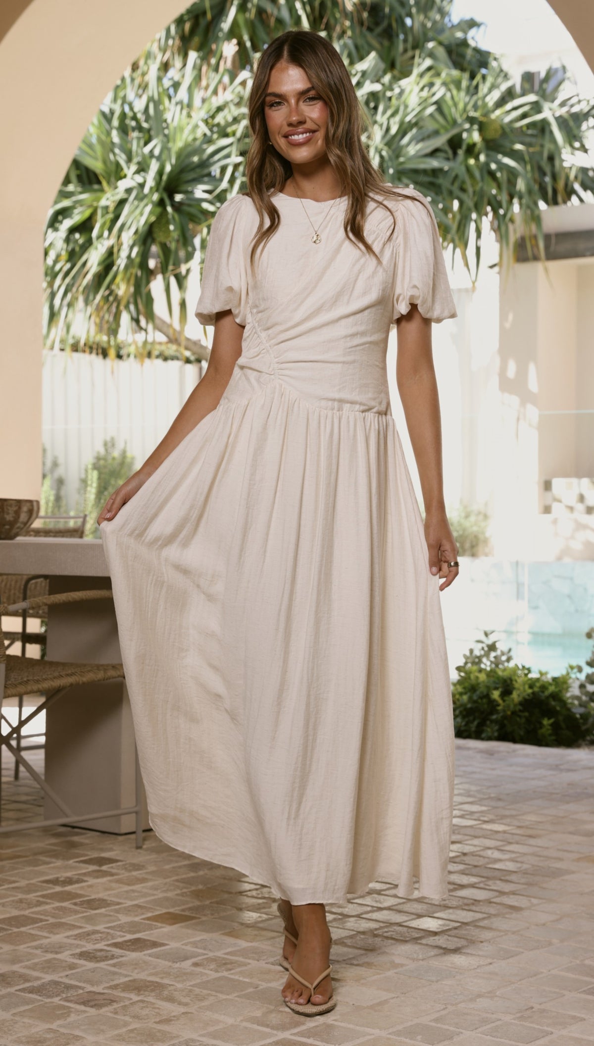 Merilia Maxi Dress - Cream - Billy J