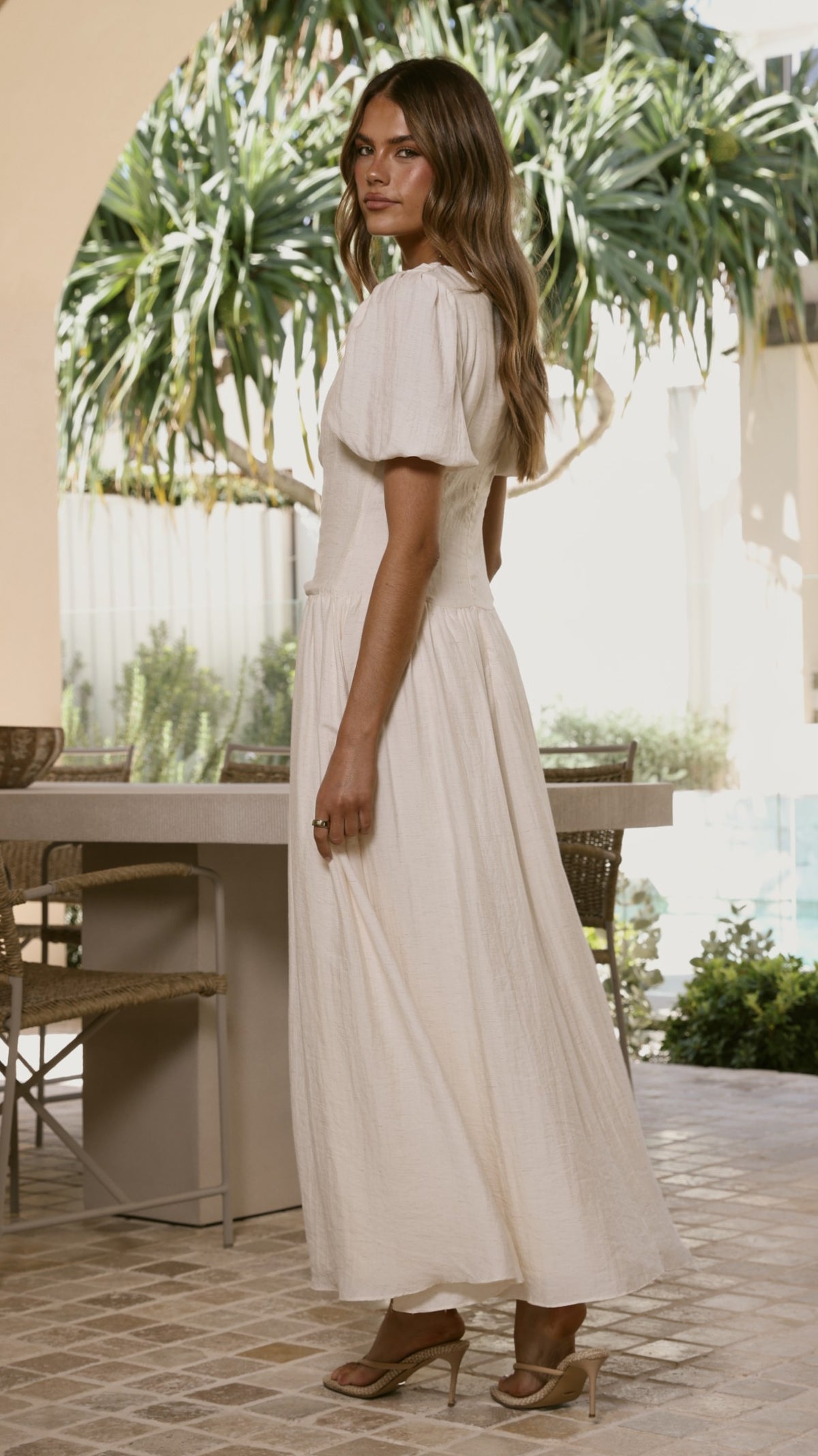 Merilia Maxi Dress - Cream - Billy J