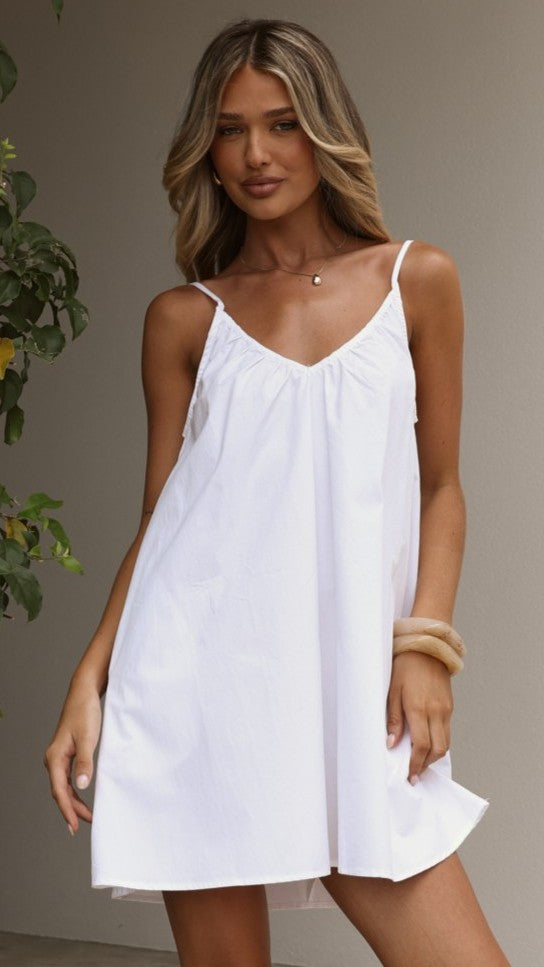 Rainie Mini Dress - White - Billy J