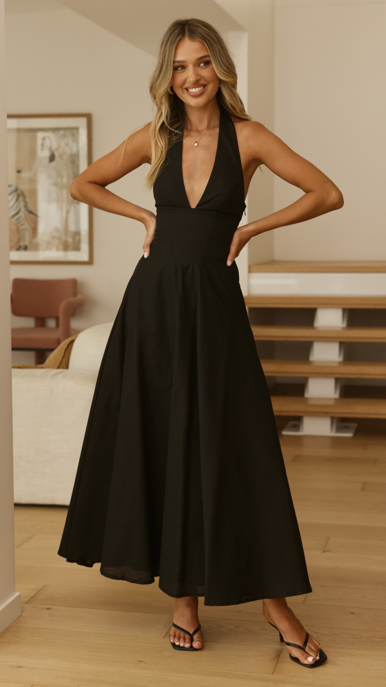 Skye Maxi Dress - Black - Billy J