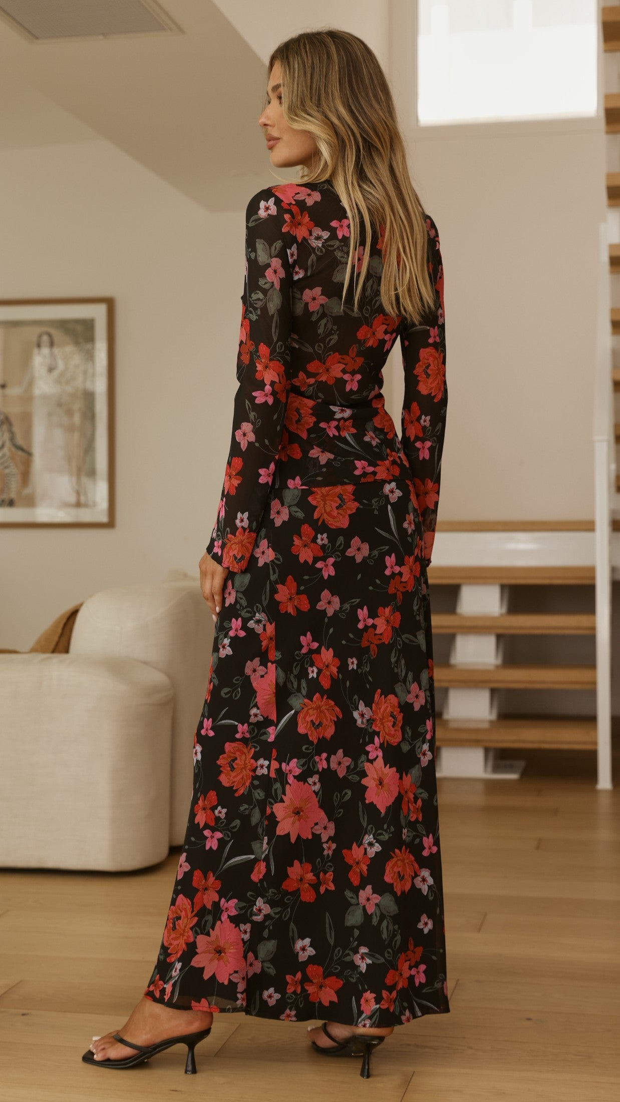 Brianna Open Tie Top - Dark Floral - Billy J
