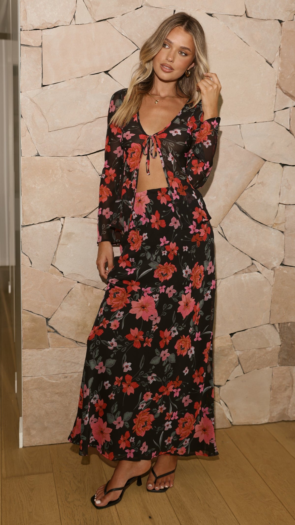 Flo Maxi Skirt - Dark Floral - Billy J