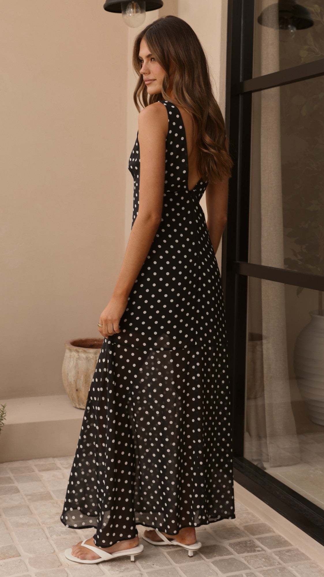 Oriella Maxi Dress - Black Polka - Billy J