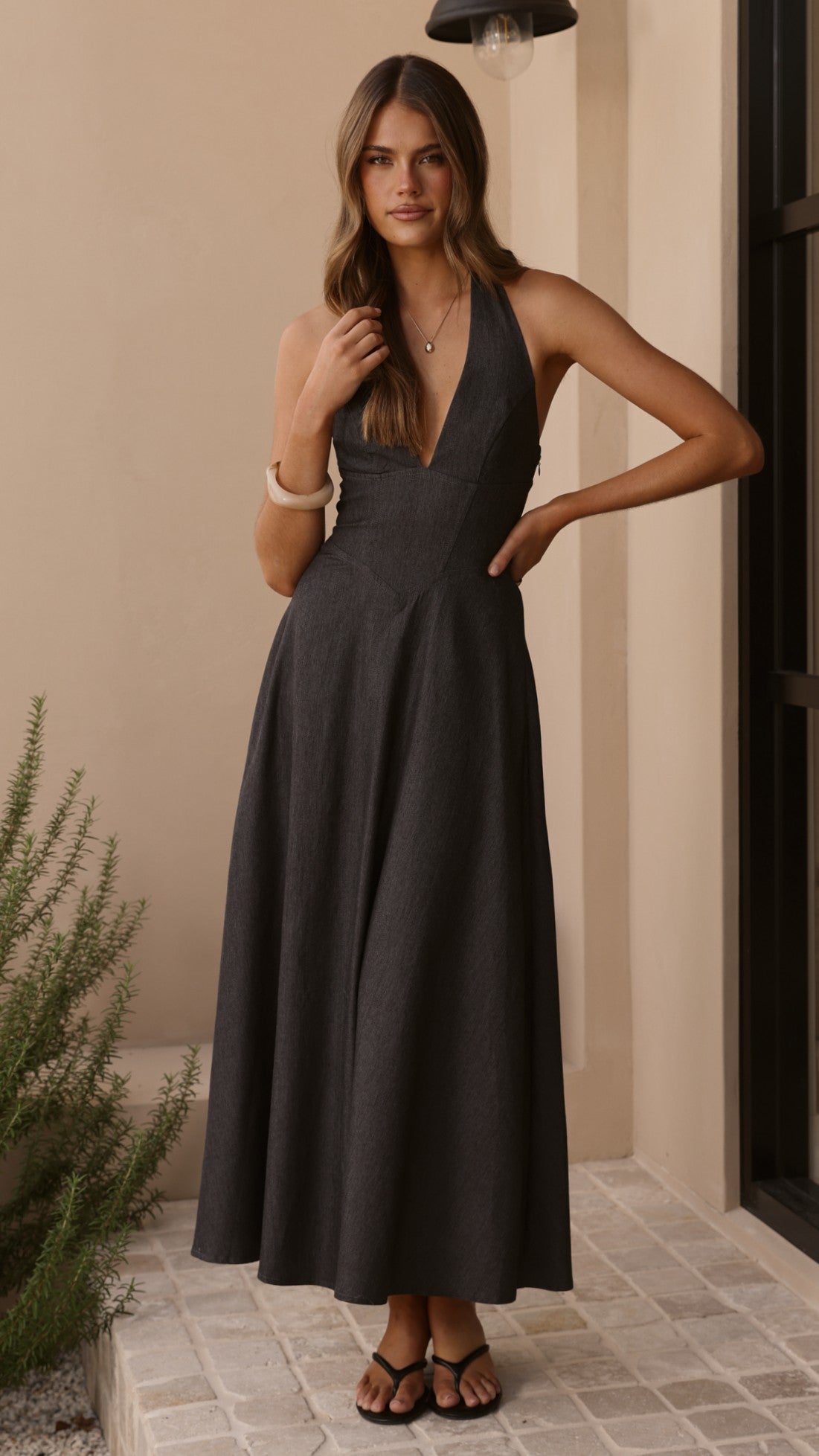 Skye Maxi Dress - Steel Grey - Billy J