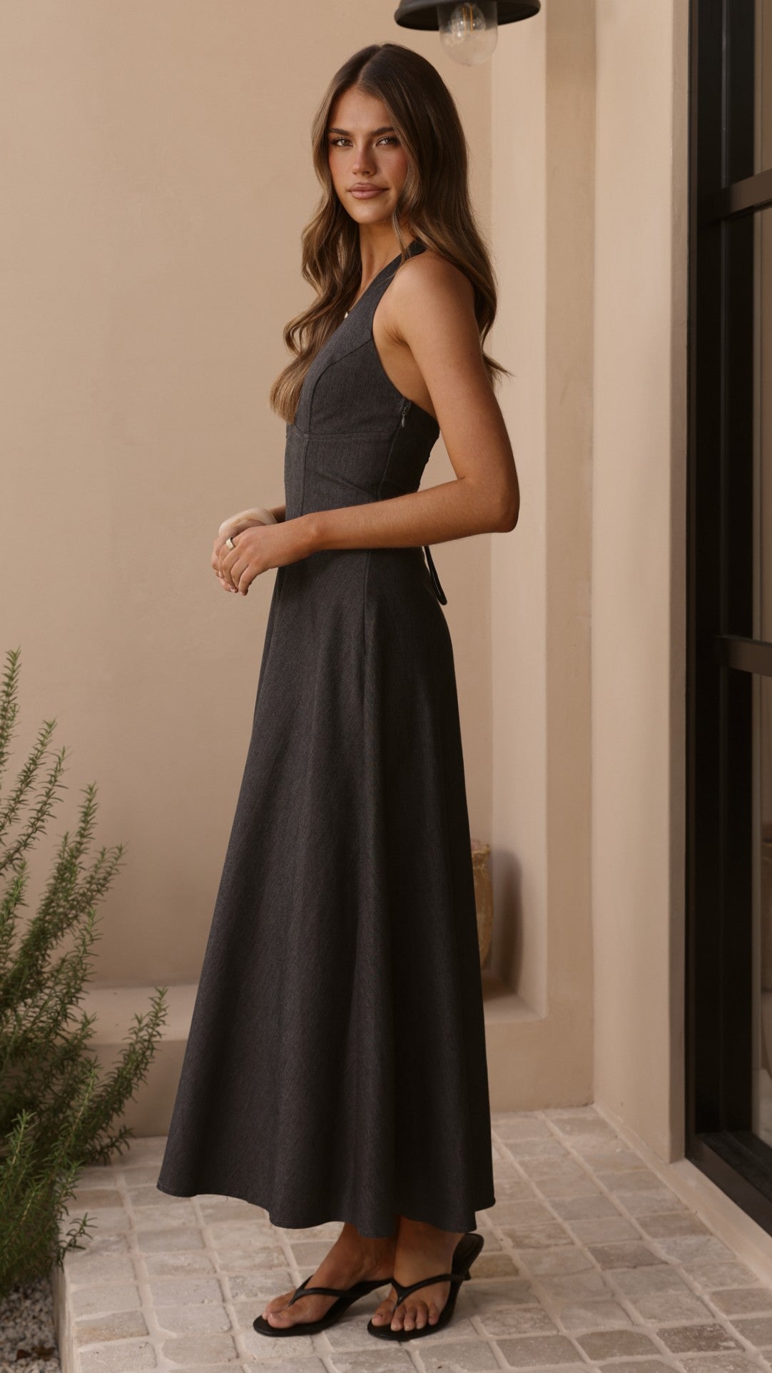 Skye Maxi Dress - Steel Grey - Billy J