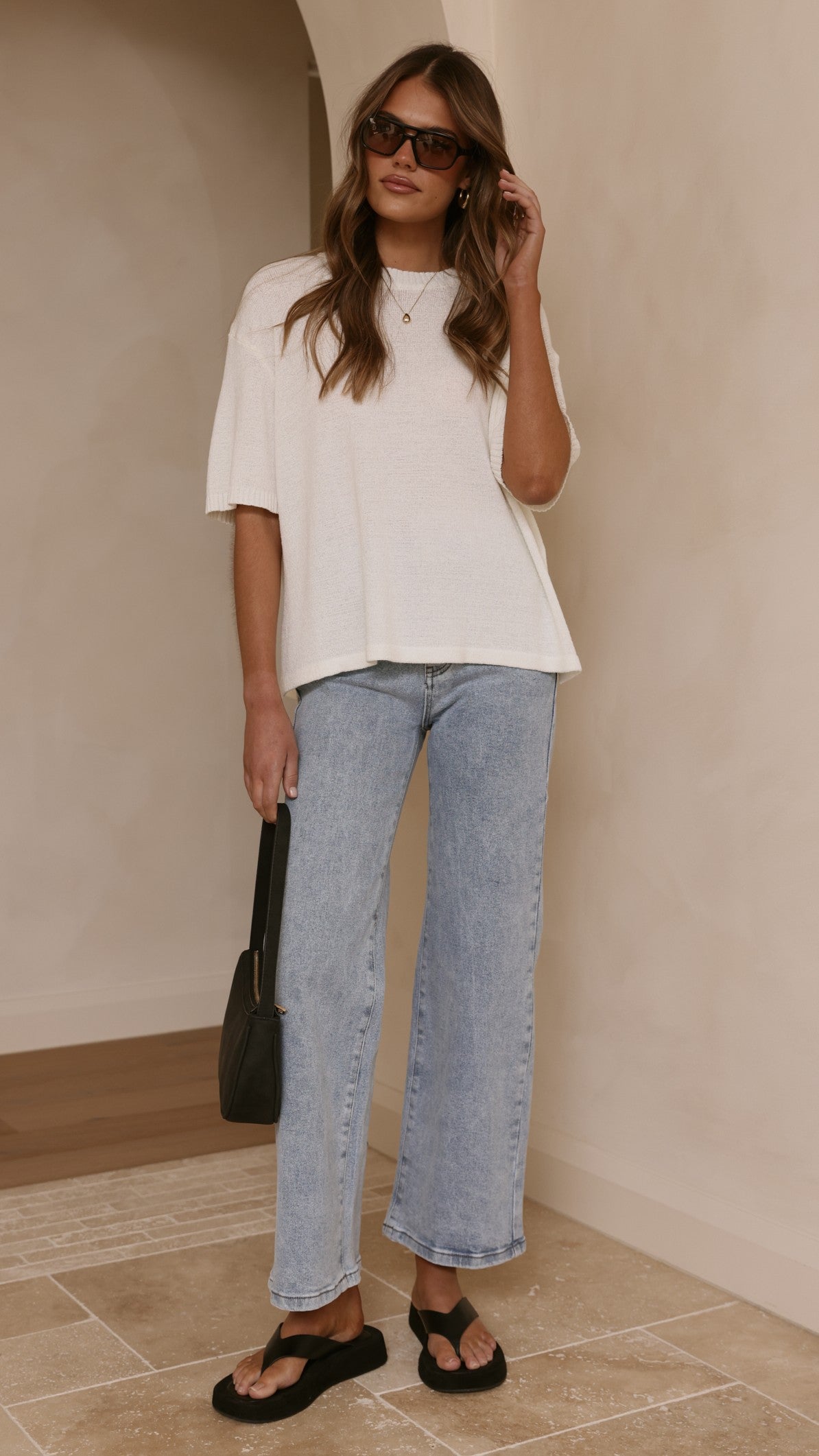 Annalise Knit Top - White - Billy J