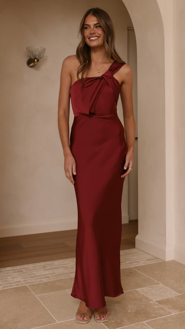 Greta Maxi Dress - Wine - Billy J
