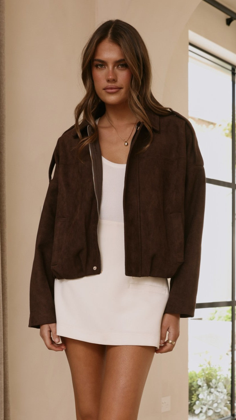 Leela Bomber Jacket - Brown - Billy J