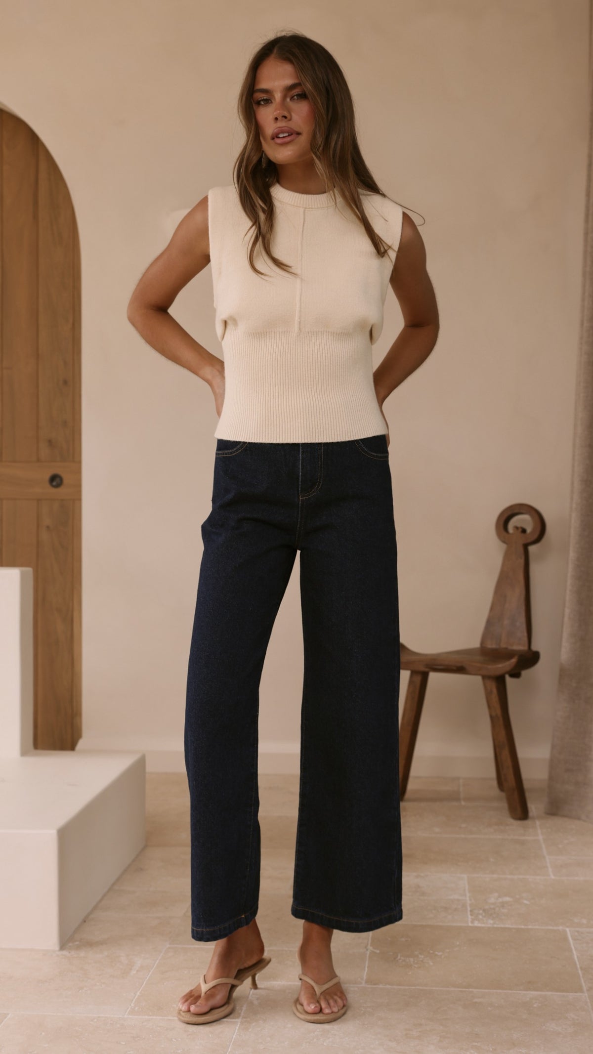 Dakari Knit Top - Cream - Billy J