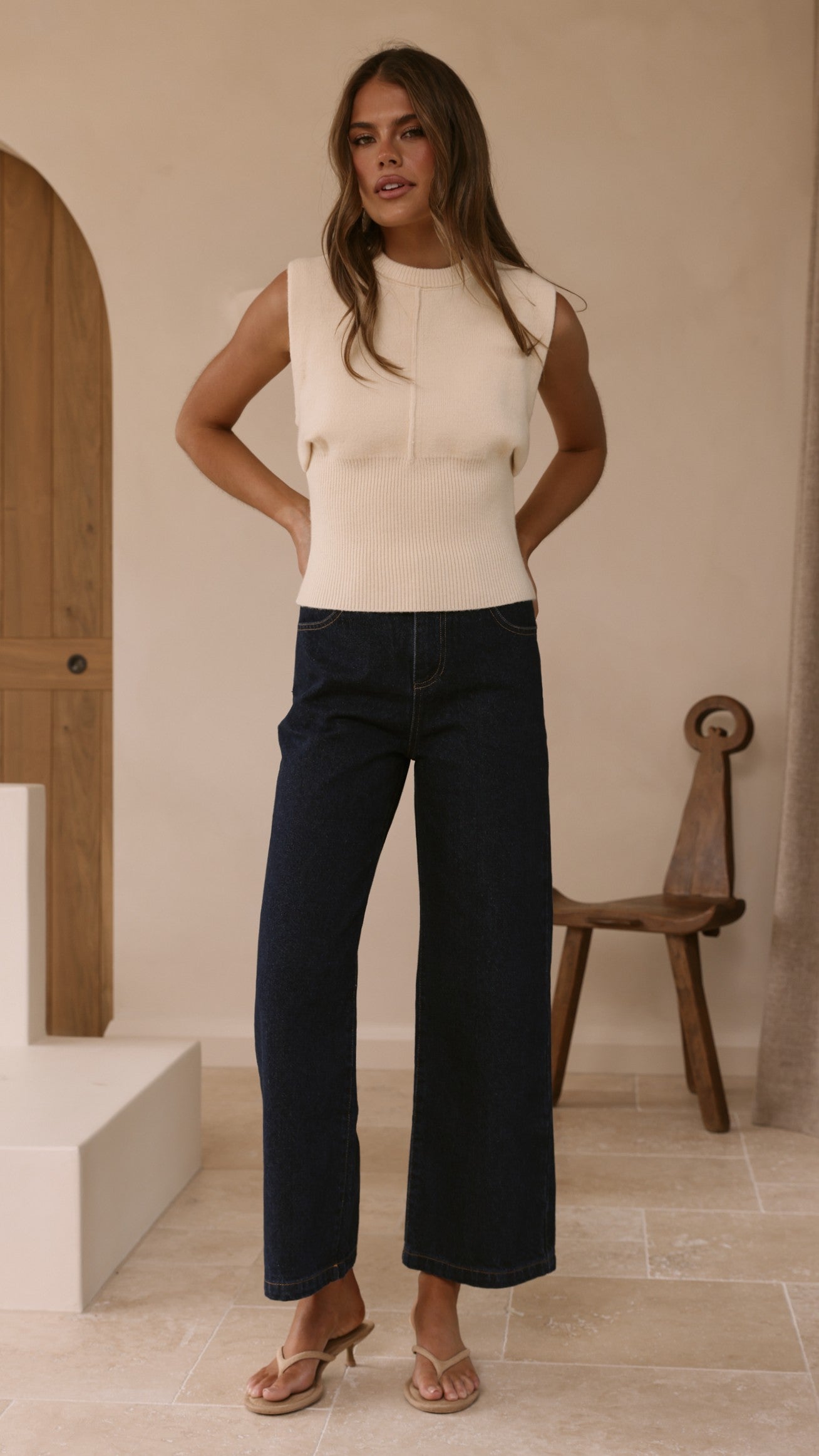 Dakari Knit Top - Cream - Billy J