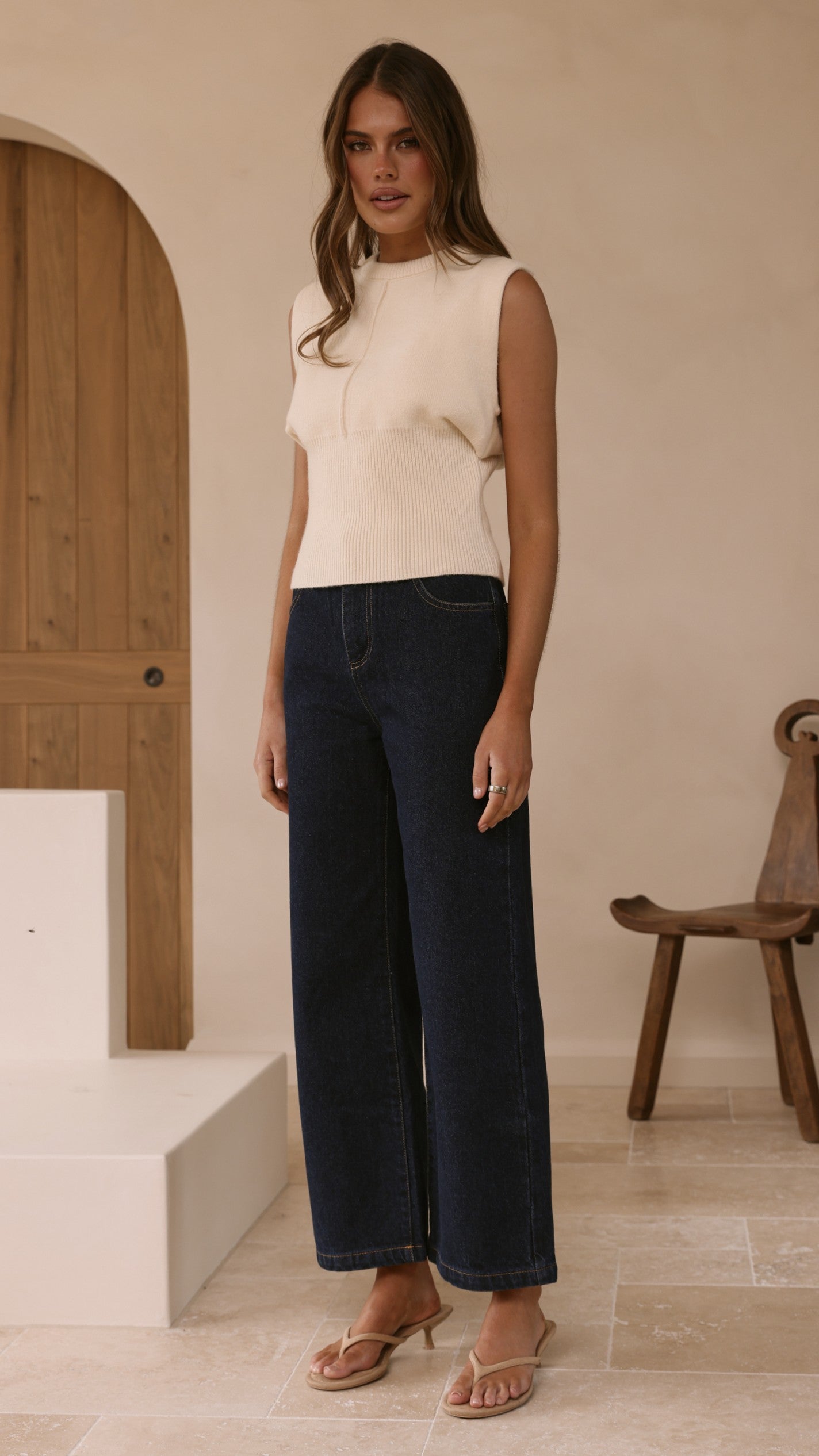 Dakari Knit Top - Cream - Billy J