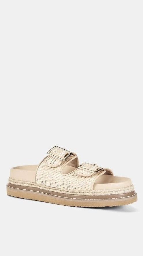 Adonis Slide - Cream Raffia