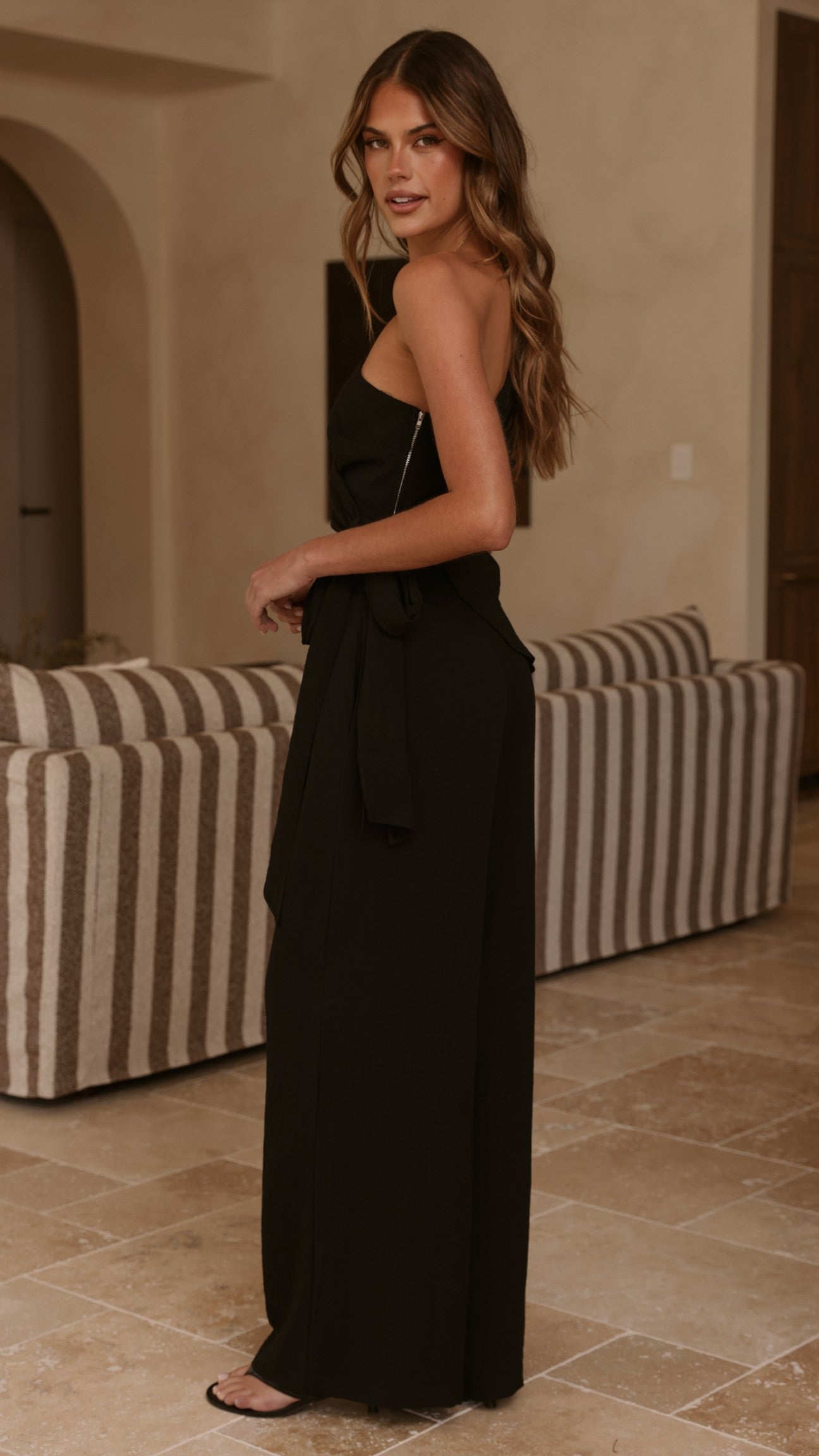 Leela One Shoulder Top and Pants Set - Black - Billy J