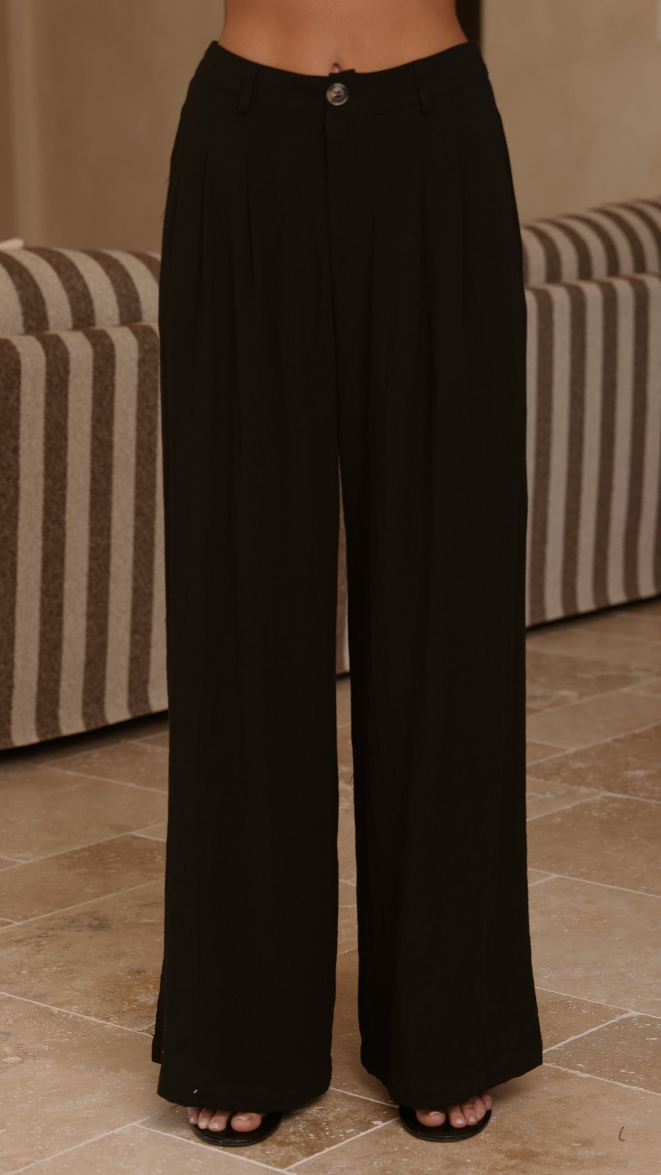 Leela One Shoulder Top and Pants Set - Black - Billy J