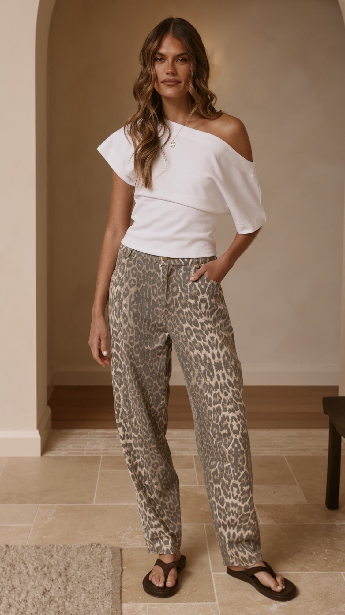 Cleora Barrel Jeans - Leopard Print - Billy J