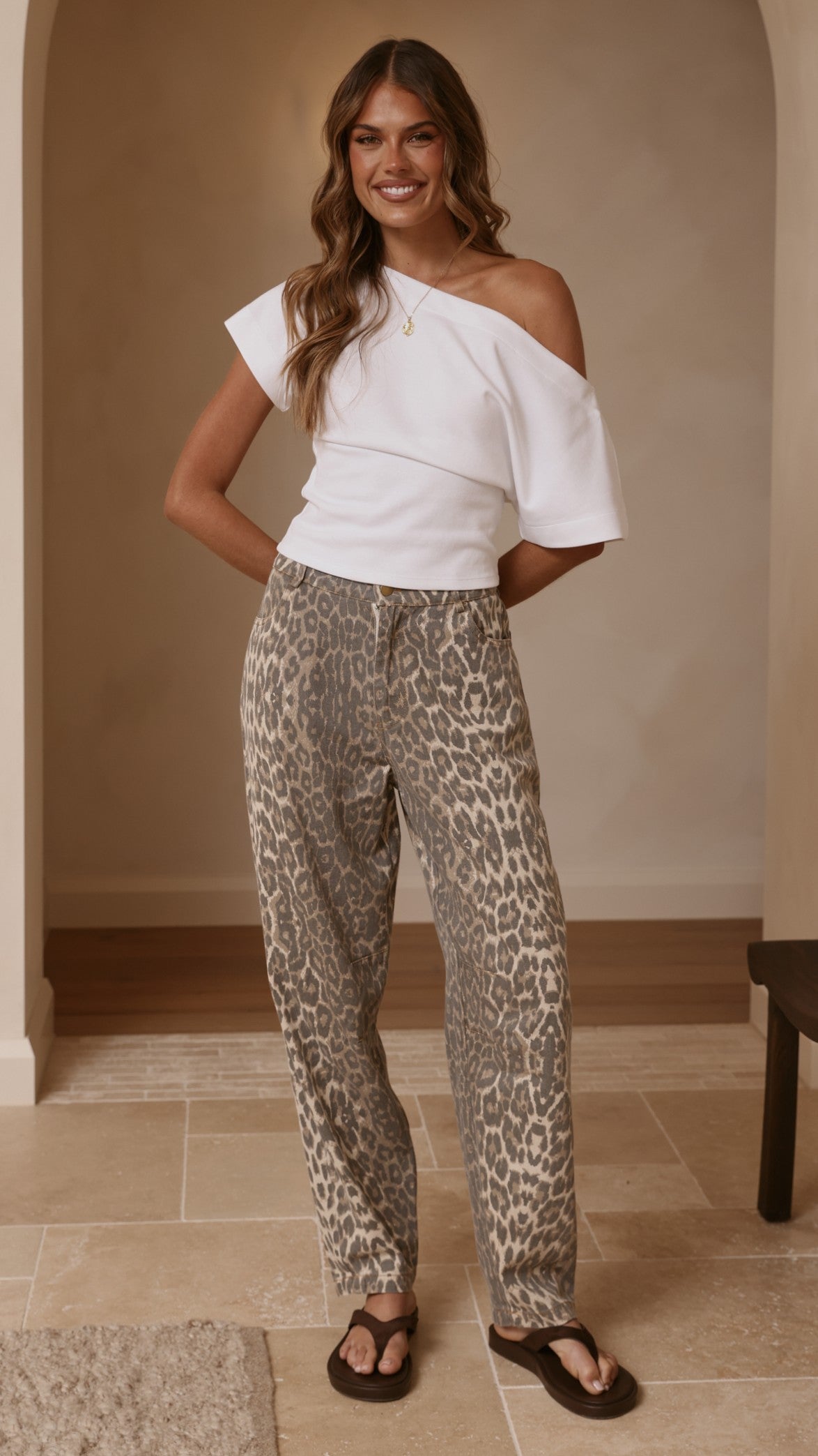 Cleora Barrel Jeans - Leopard Print - Billy J