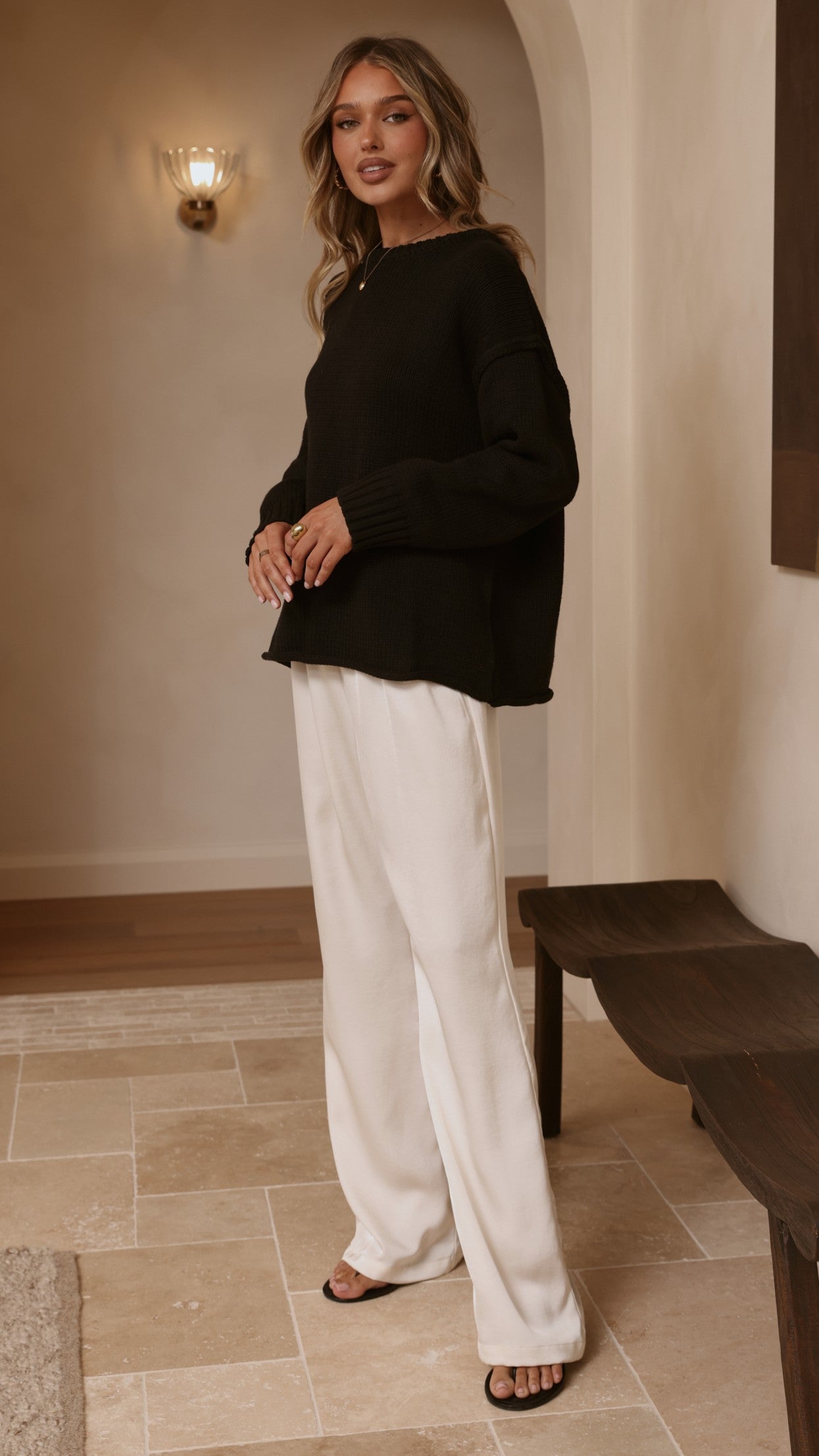 Hayden Knit Jumper - Black - Billy J