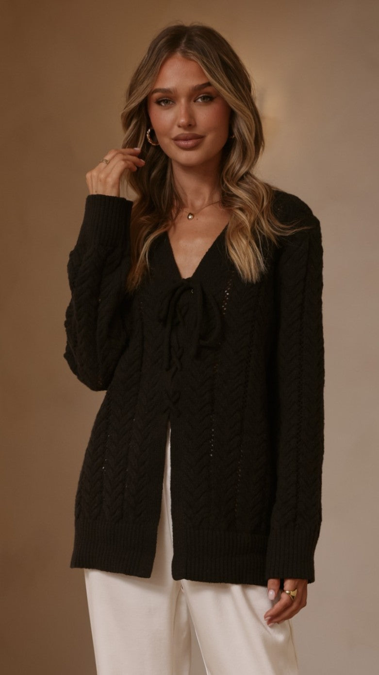 Georgia Knit Top - Black - Billy J