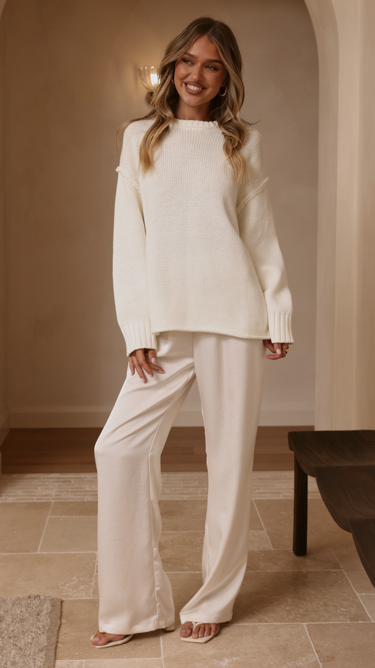Hayden Knit Jumper - White - Billy J