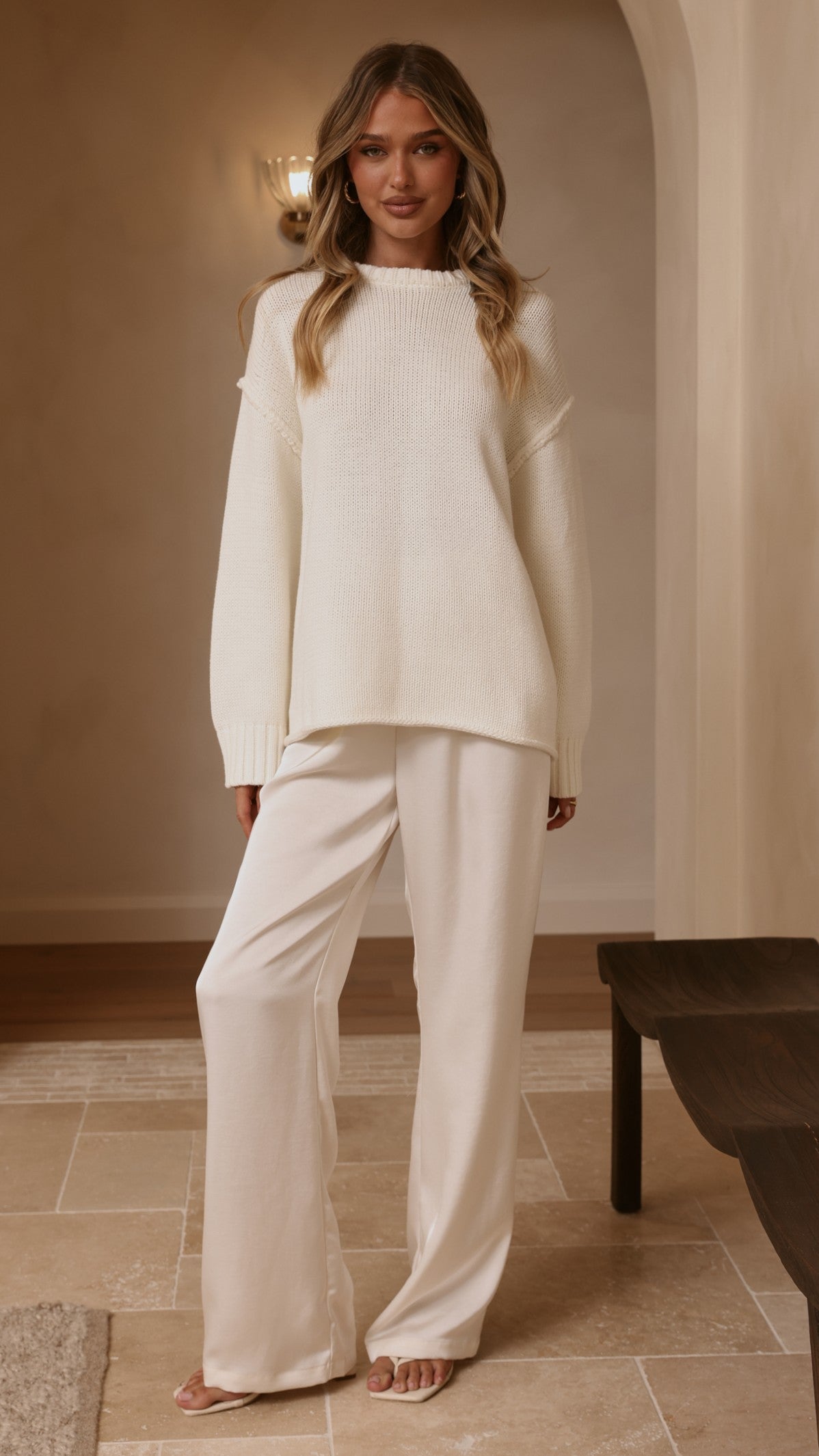 Hayden Knit Jumper - White - Billy J