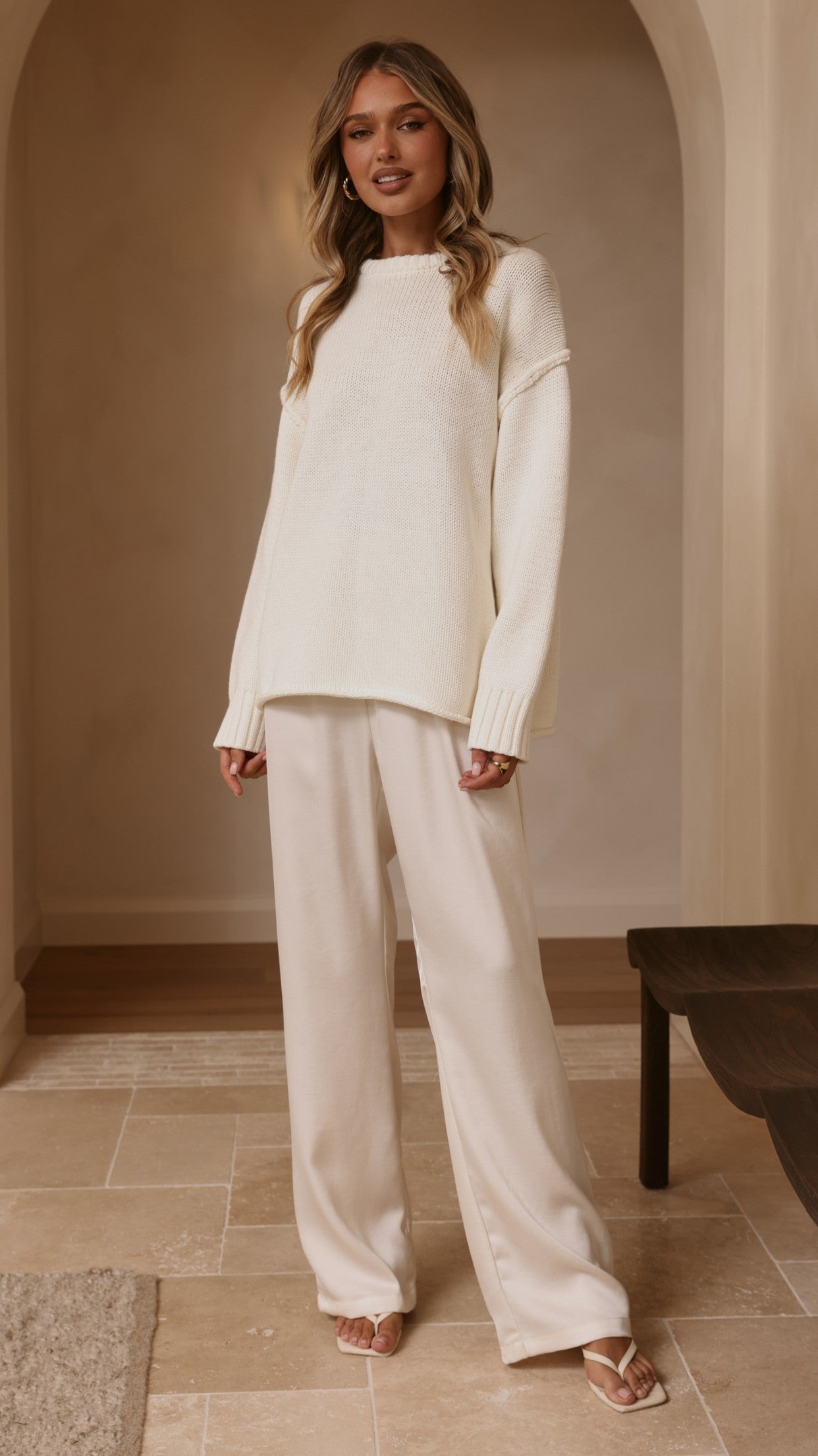 Hayden Knit Jumper - White - Billy J