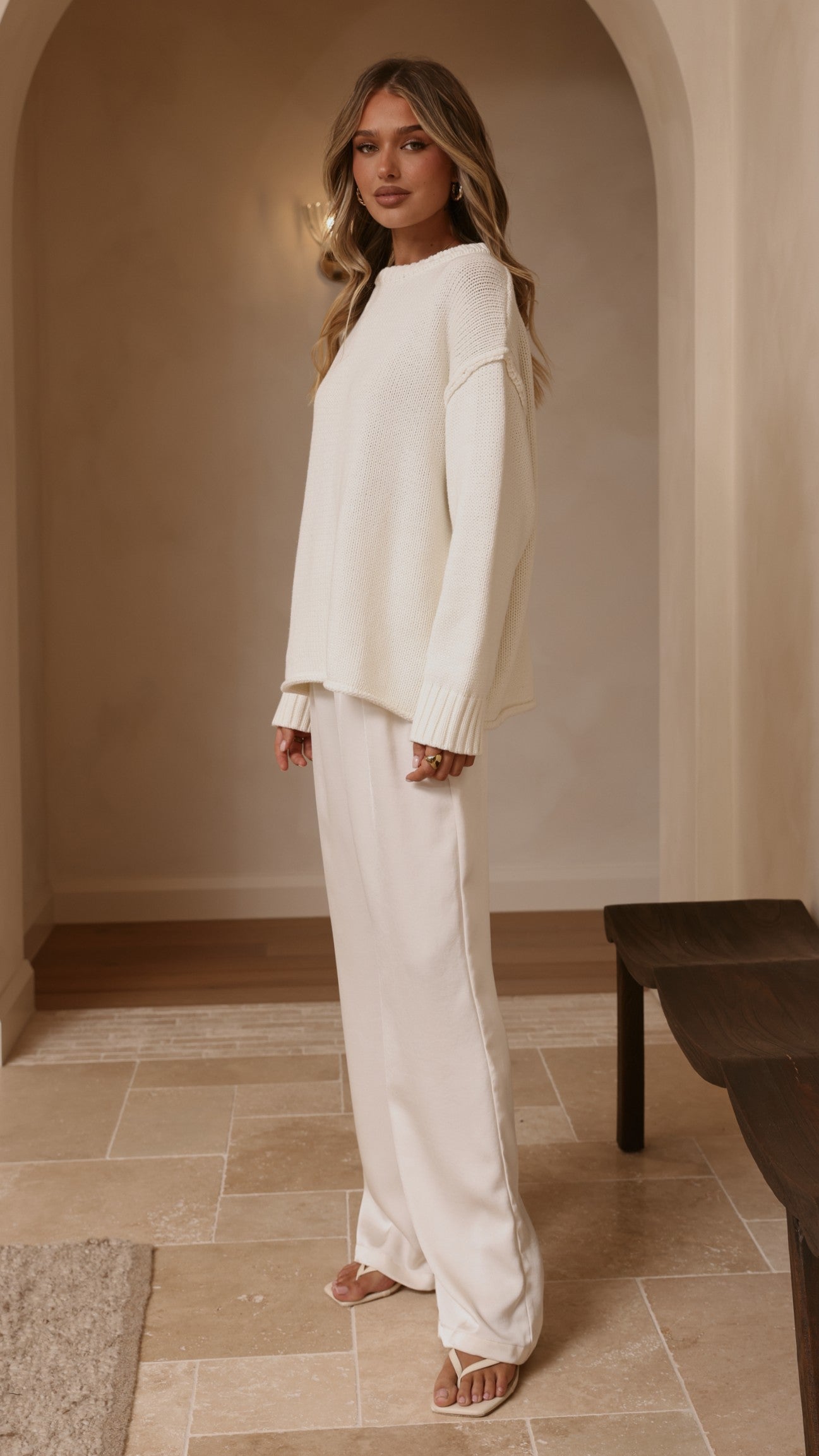 Hayden Knit Jumper - White - Billy J