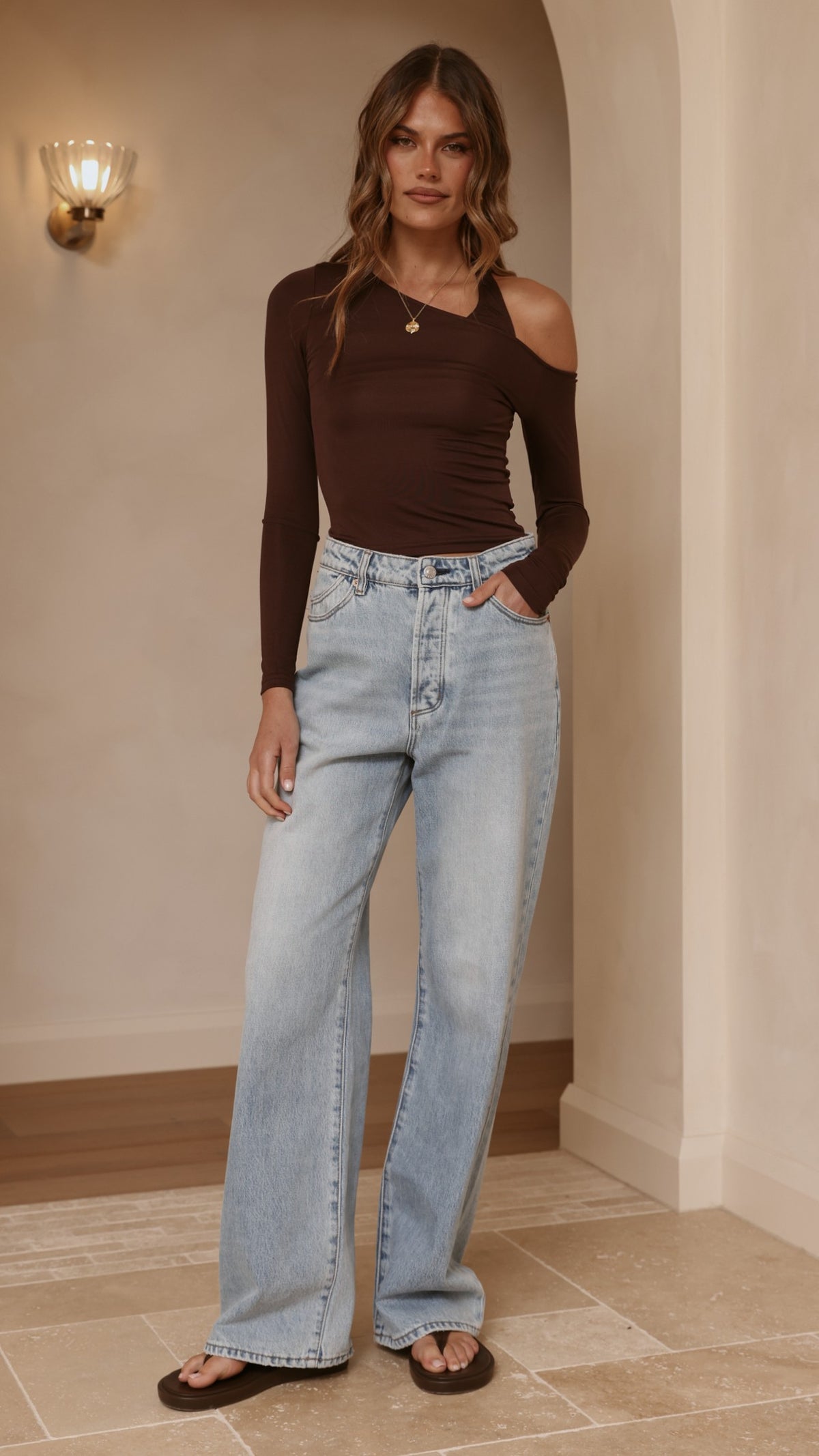 Romy Long Sleeve Top - Chocolate - Billy J