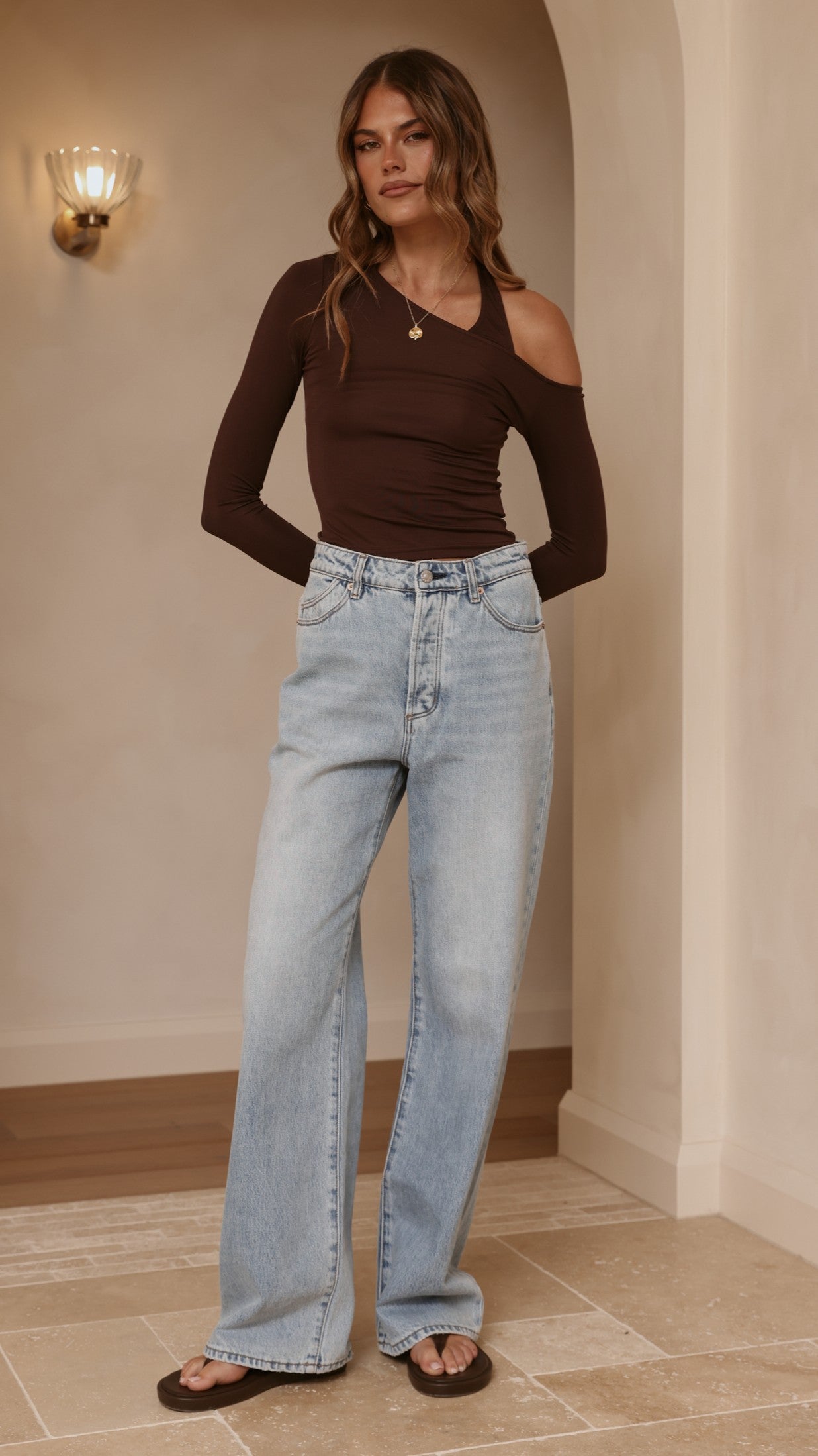 Romy Long Sleeve Top - Chocolate - Billy J